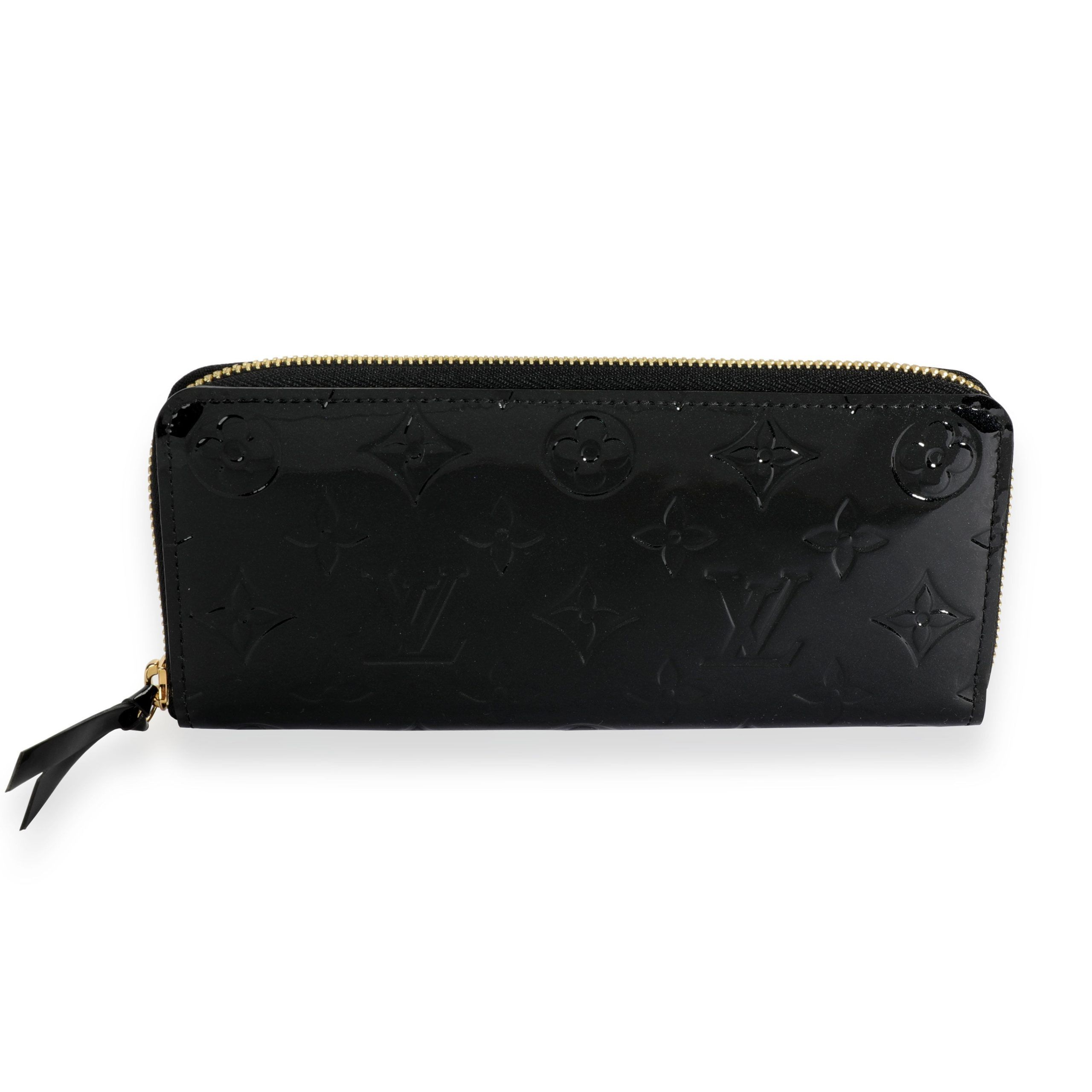 image of Louis Vuitton Black Monogram Vernis Zippy Wallet, Women's