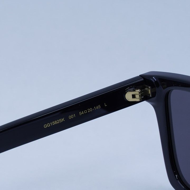 Gucci Gucci GG1582SK 001 Sunglasses Shiny Black Square Frame, Grey Size ONE SIZE - 7 Thumbnail