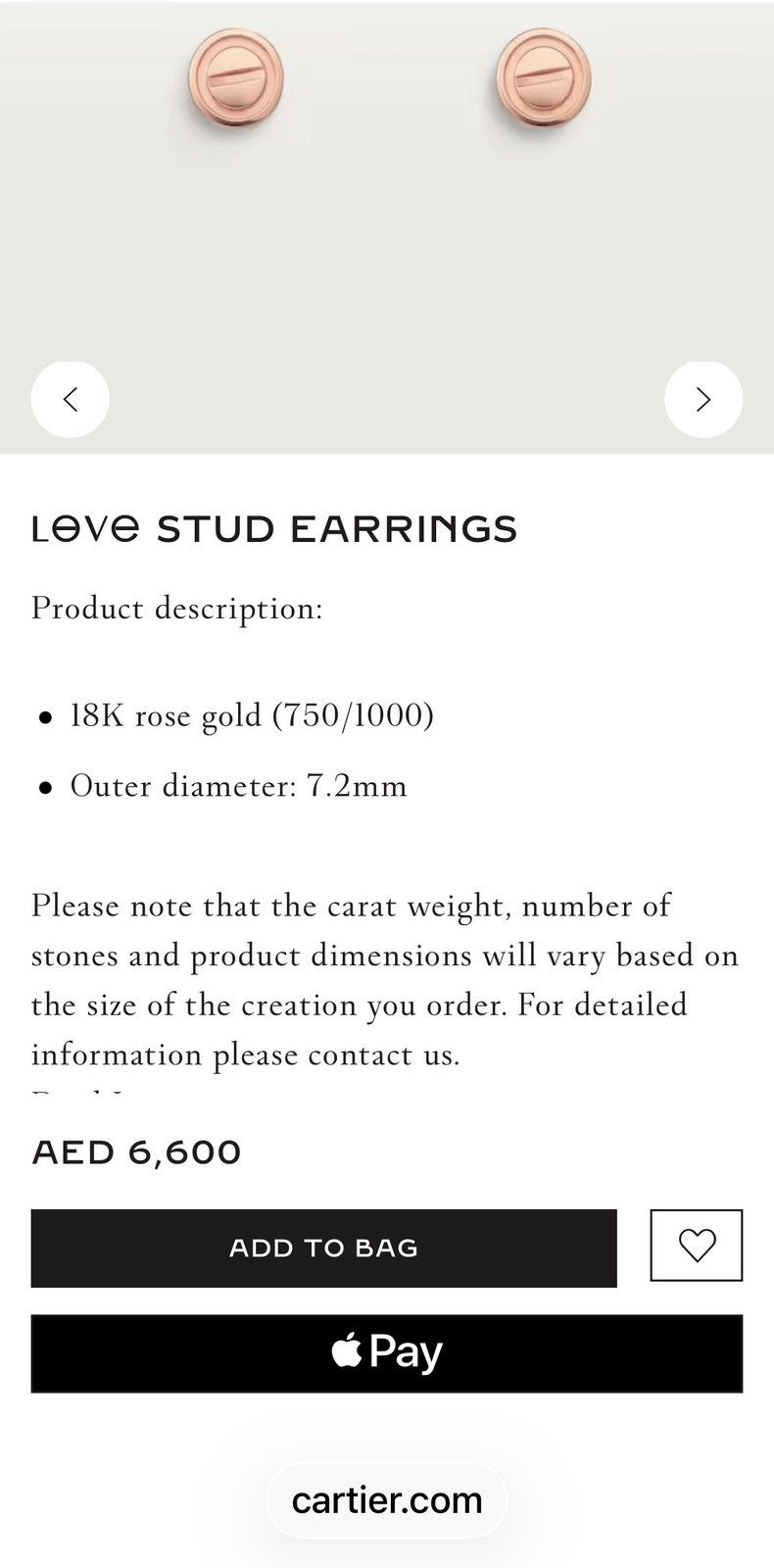 Cartier Cartier Love Stud Earrings 🚫READ DESCRIPTION🚫 Size ONE SIZE - 16 Thumbnail
