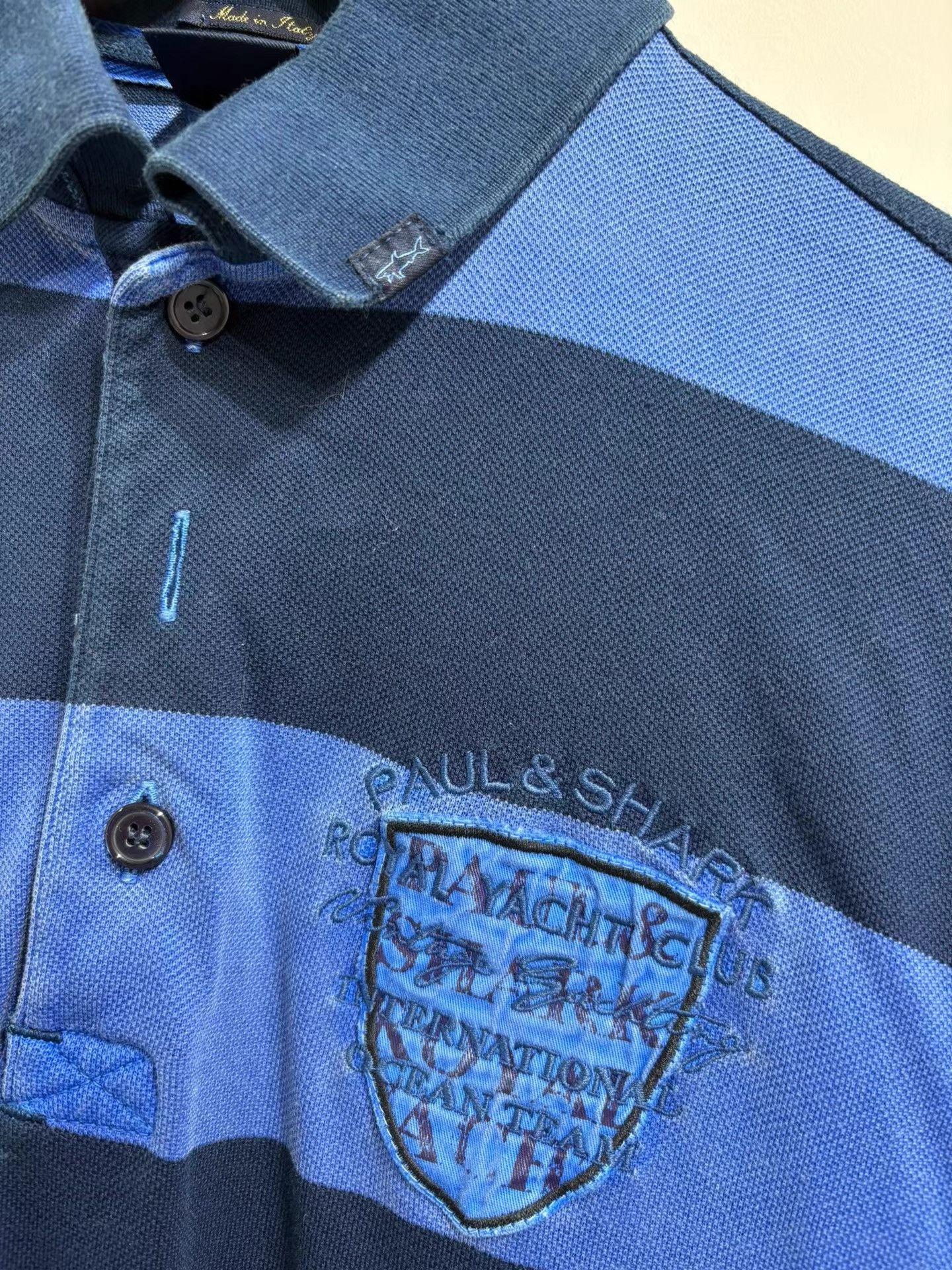Paul & Shark Paul&shark Men's Blue Striped Short Sleeve Polo Shirt K29 Size US M / EU 48-50 / 2 - 3 Thumbnail