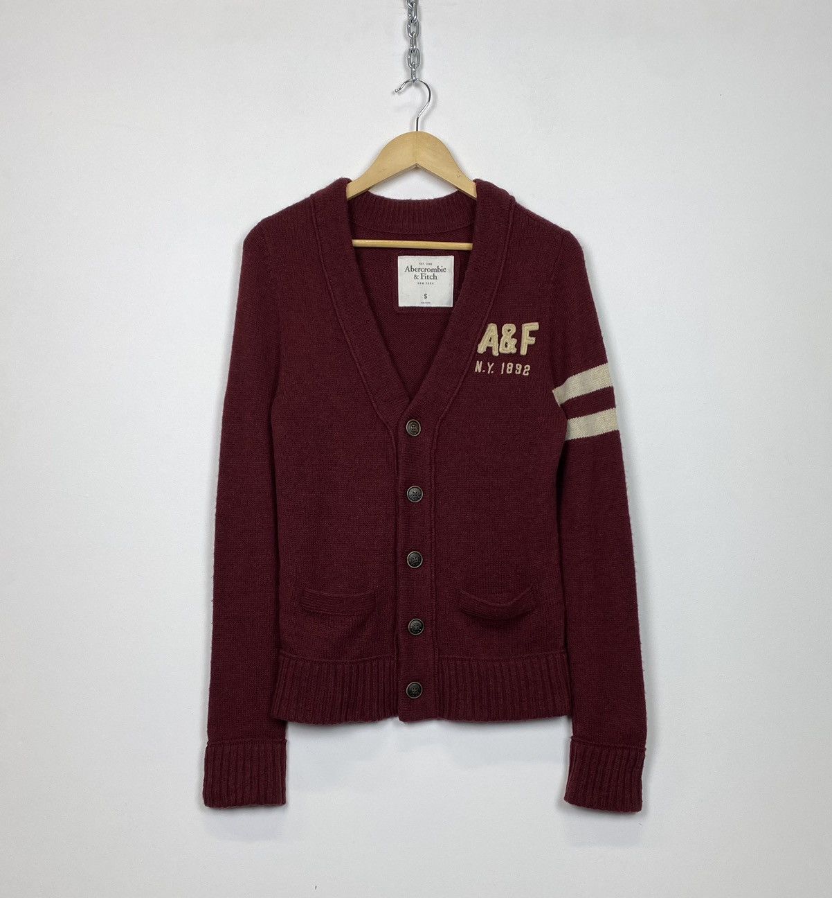Abercrombie & Fitch Abercrombie & Fitch Y2K Knit Cardigan Patchwork Logo Size US S / EU 44-46 / 1 - 1 Thumbnail