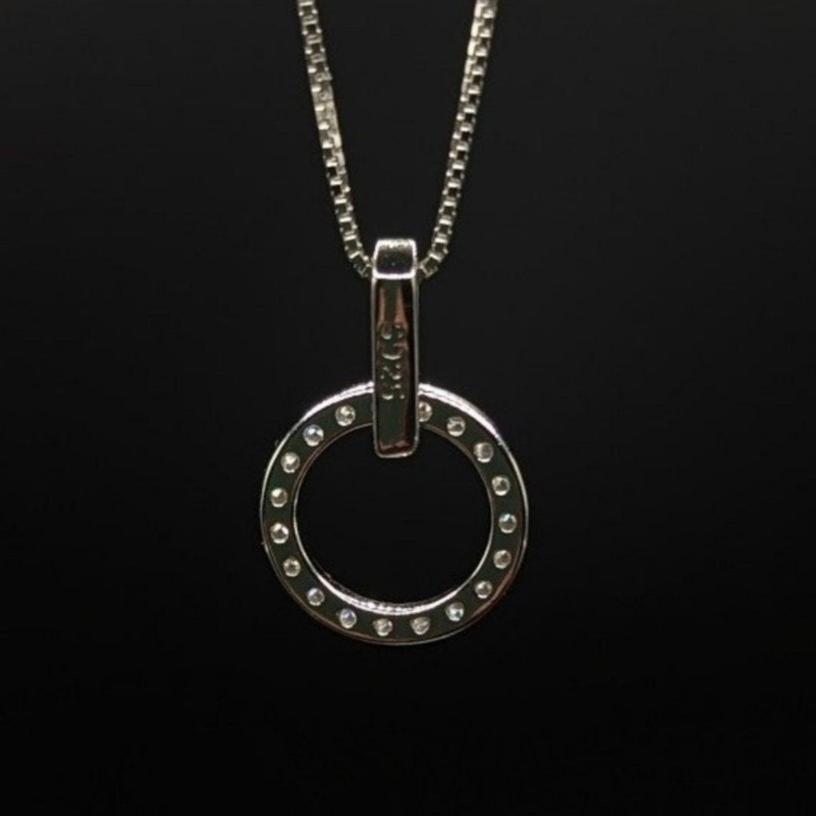 Other Circle Pendant Necklace Micro Paved 925 Sterling Silver NWT Size ONE SIZE - 7 Thumbnail