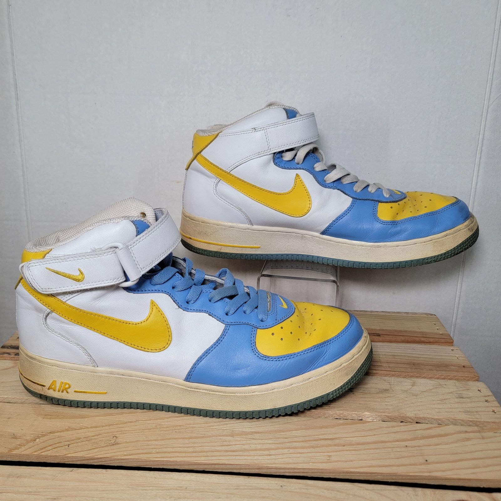 Nike Nike Air Force One Mid Legend Blue Maize Hi-Top - Size 10.5 Size US 10.5 / EU 43-44 - 3 Thumbnail