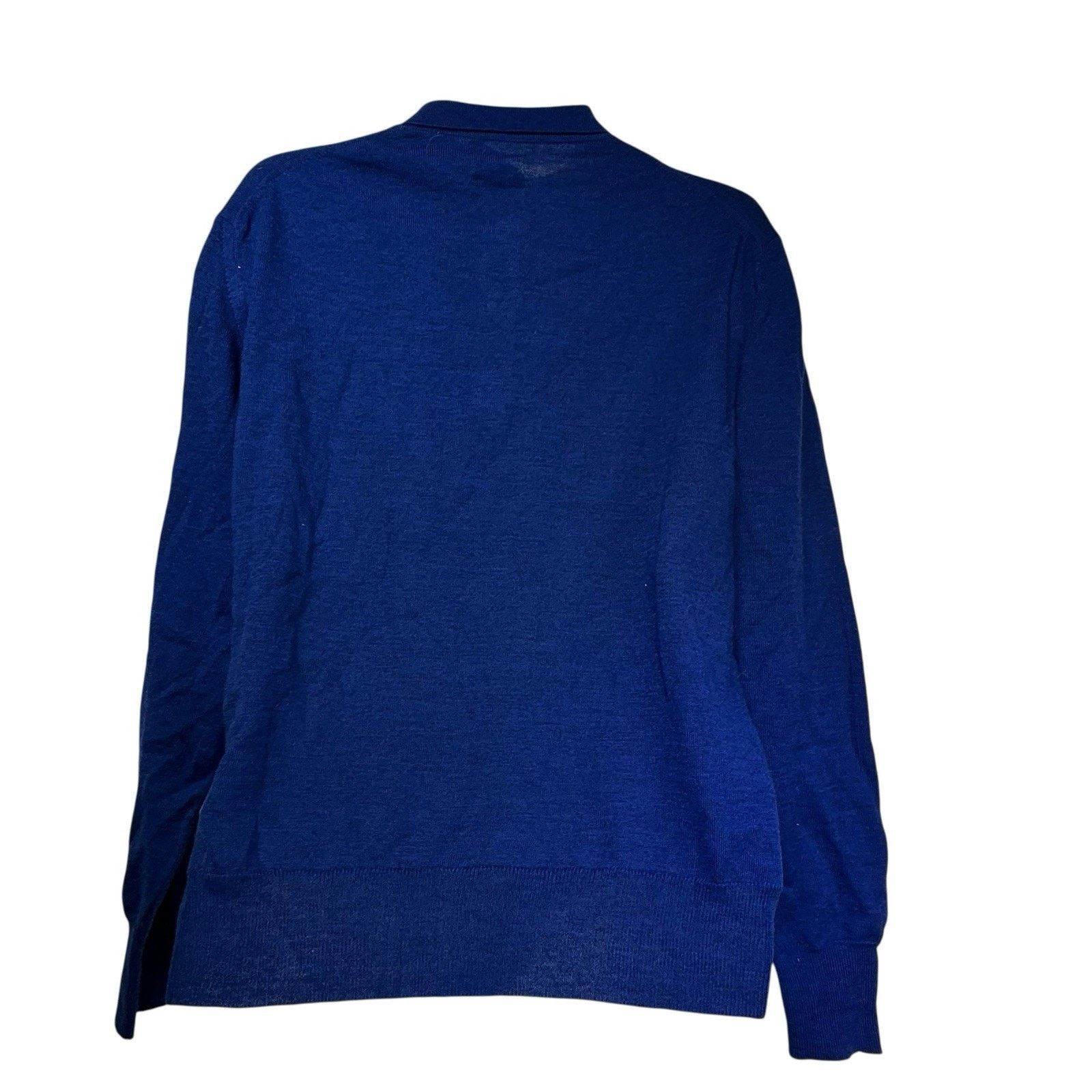 Neiman Marcus Neiman Marcus Wool Polo Sweater Blue Long Sleeve Italy M Size US M / EU 48-50 / 2 - 3 Thumbnail