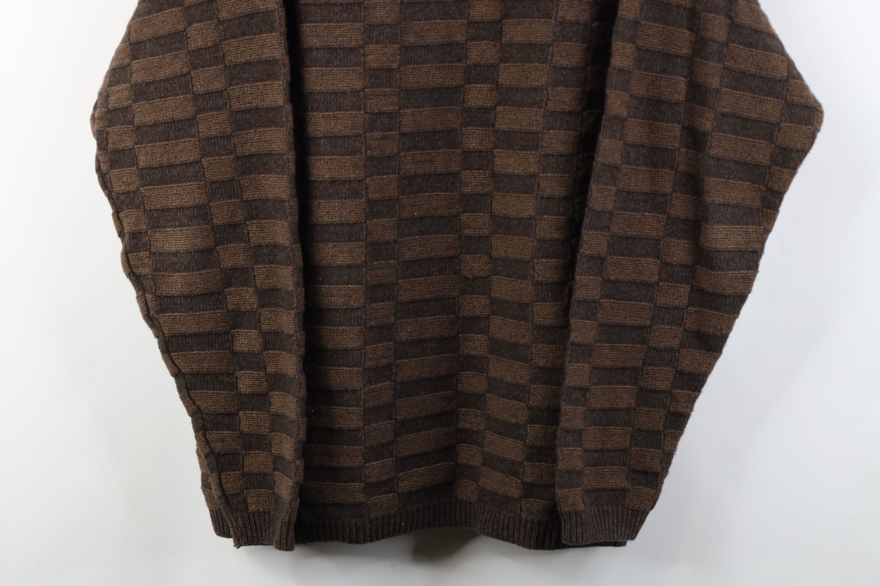 Vintage Vintage 90s Streetwear Weave Knit Crewneck Sweater Brown Size US M / EU 48-50 / 2 - 3 Thumbnail