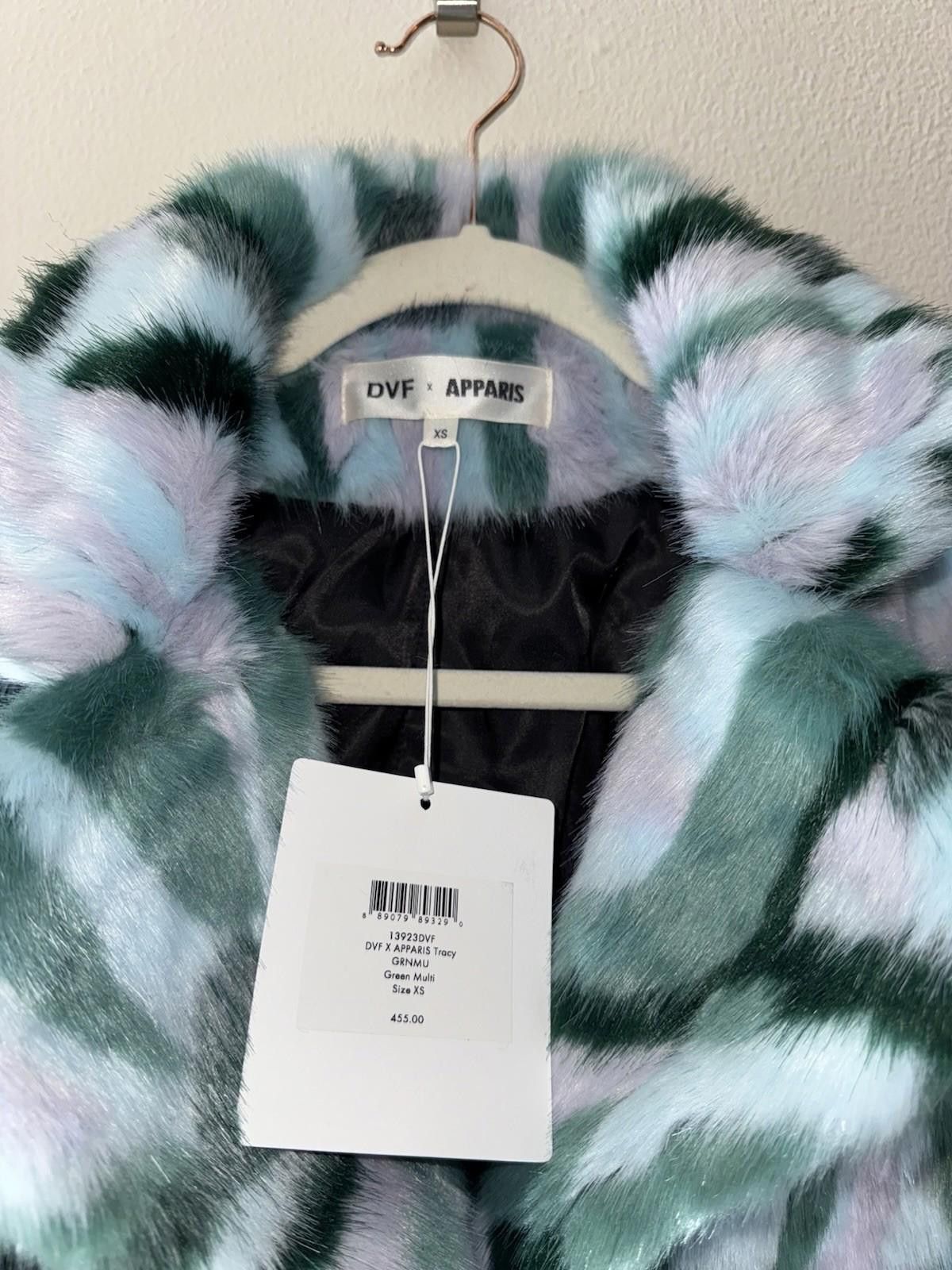 APPARIS DVF X APPARIS COLLAB SIZE XS FAUX-FUR LINED JACKET WOMENS Size XS / US 0-2 / IT 36-38 - 3 Thumbnail