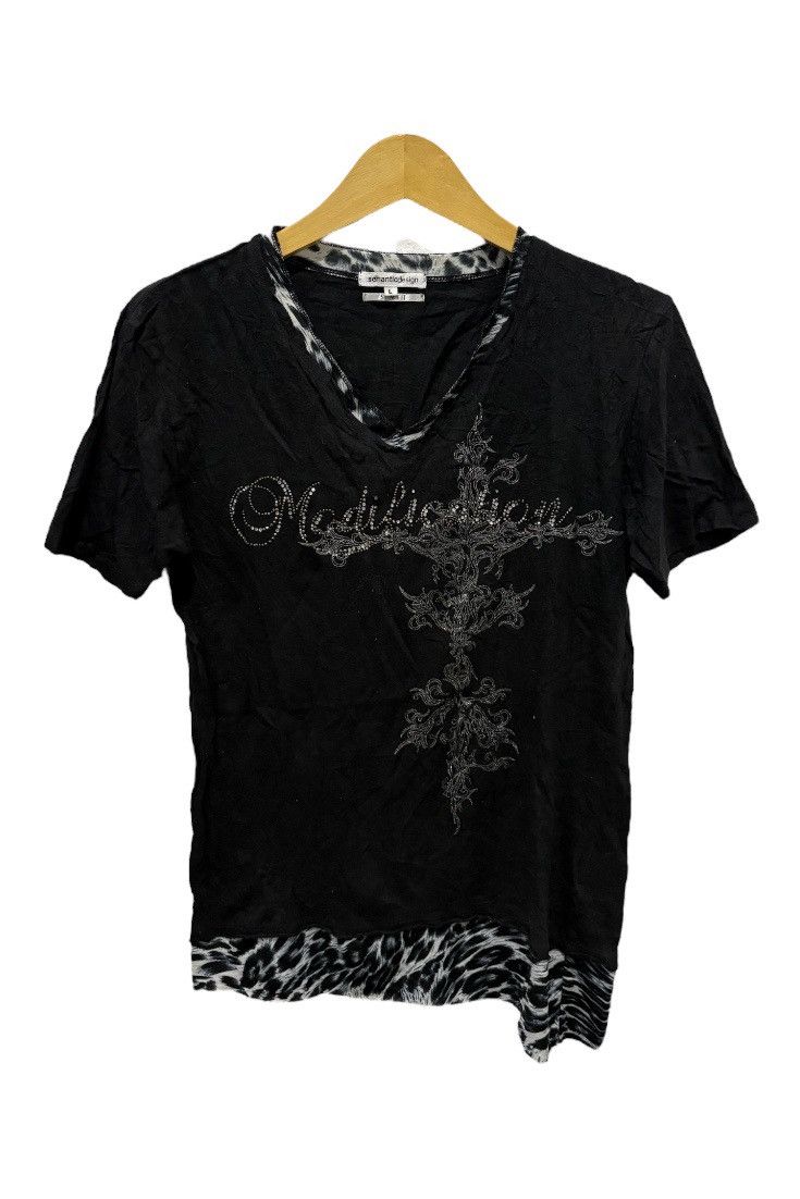 semanticdesign Sematicdesign tribal cross double layer leopard tshirt Size L / US 10 / IT 46 - 1 Thumbnail