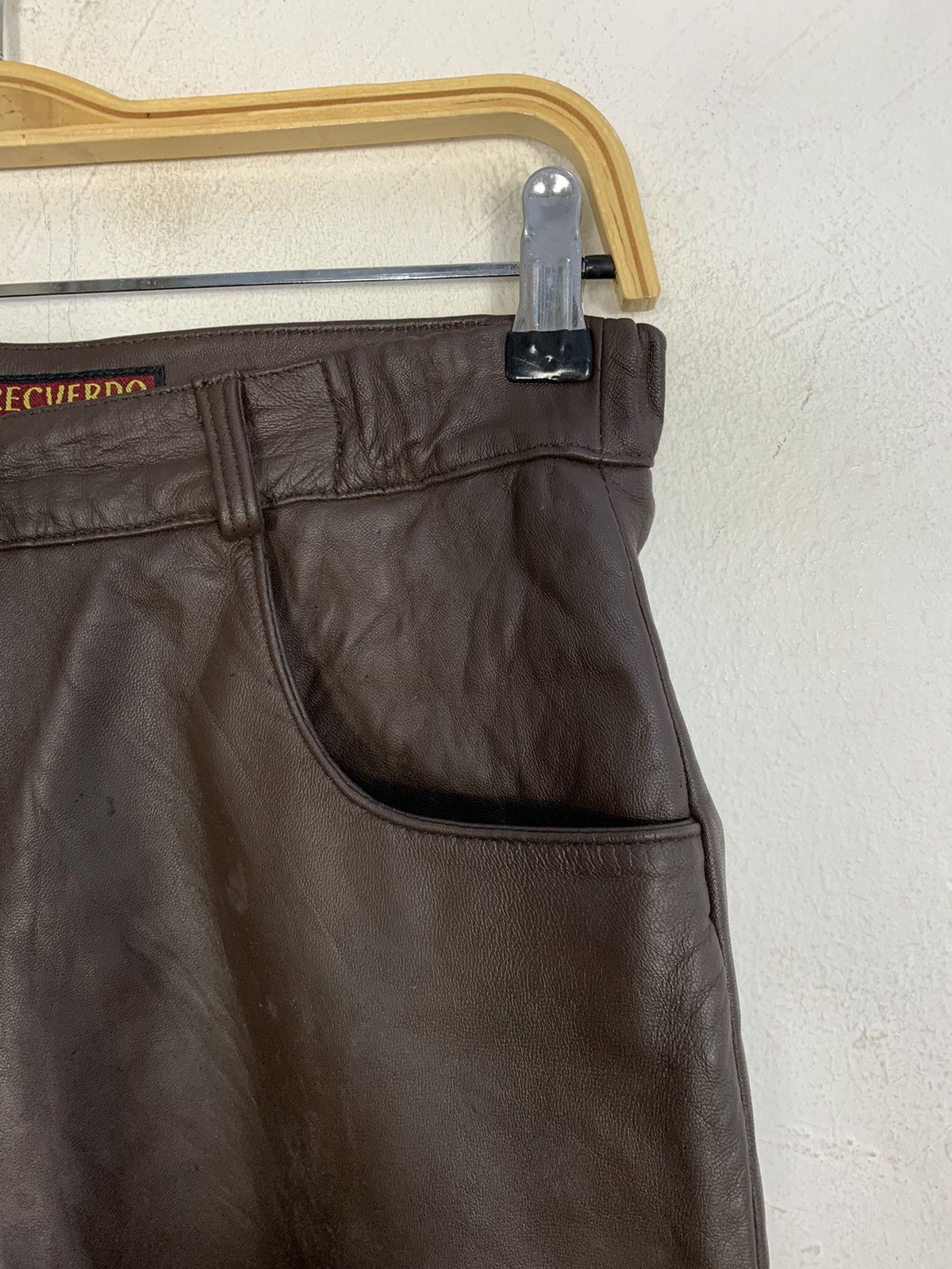 Leather Recverdo World Leather Pant Double Knee Stretchable Waist Size 26" / US 2 / IT 38 - 5 Thumbnail