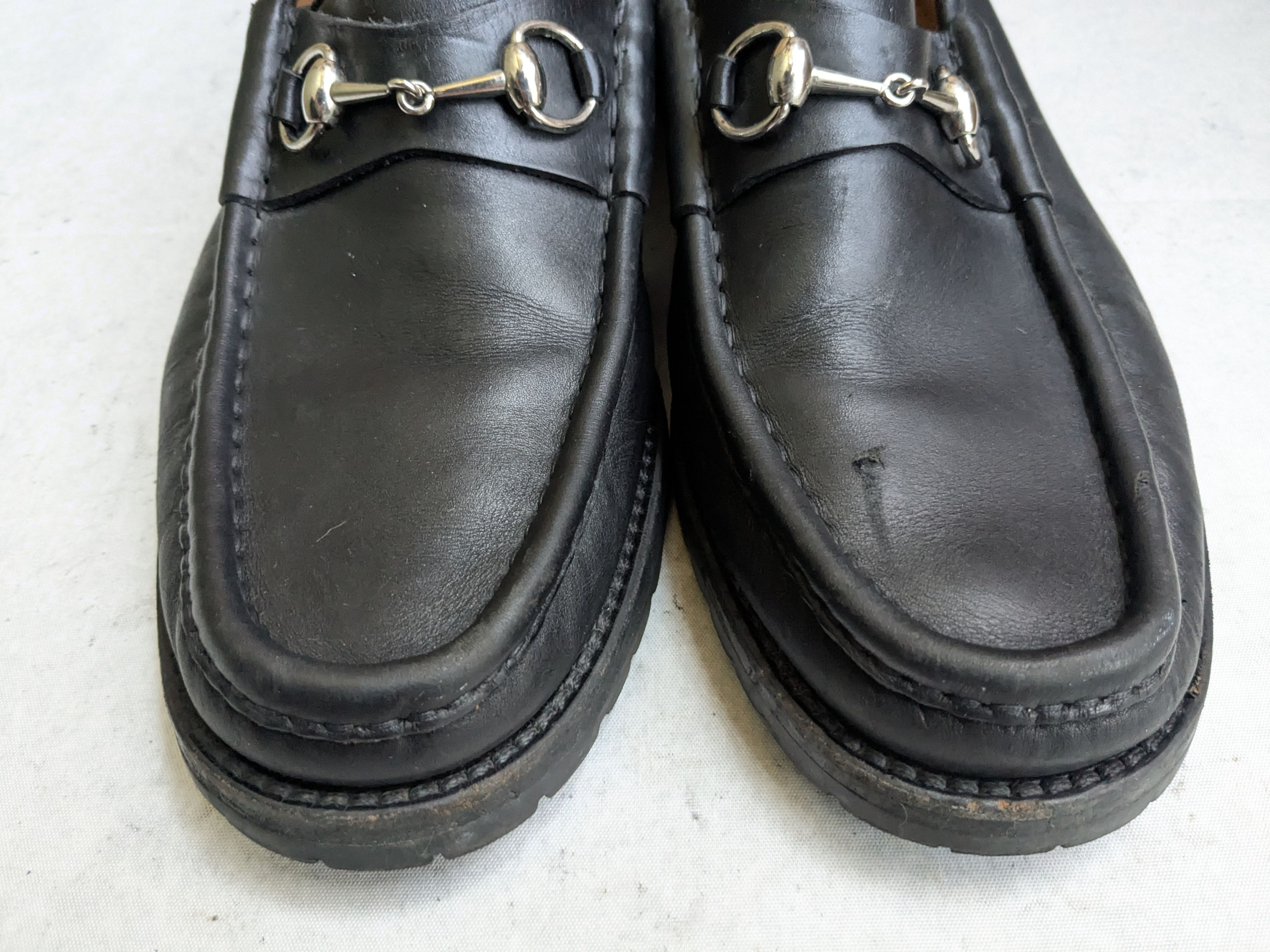 Gucci Gucci Horsebit Loafers Black Leather 12.5 Rubber Size US 12.5 / EU 45-46 - 4 Thumbnail