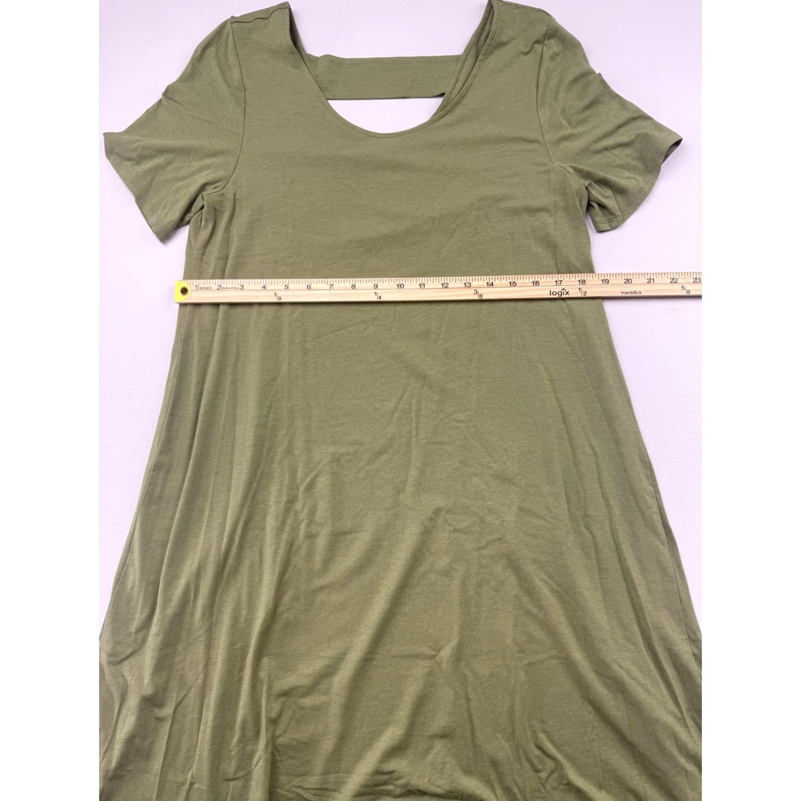 Soft Surroundings Soft Surroundings Dress Womens M Green Scoop Neck Short Sleeve Hi-Low Swing Casual Travel Size 32" / US 10 / IT 46 - 5 Thumbnail