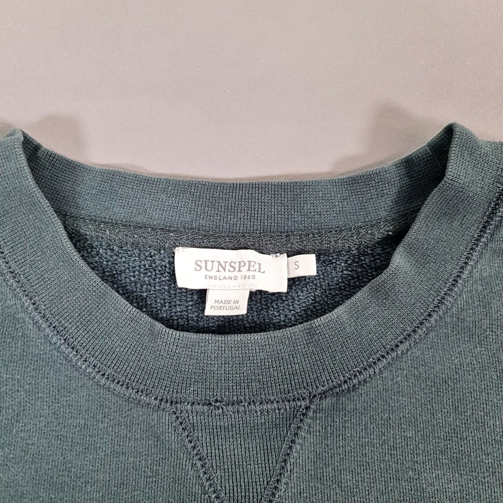 Sunspel Sunspel Mens Sweatshirt Green Small Fleece Crew Loopback Cotton Sweater Size US M / EU 48-50 / 2 - 3 Thumbnail