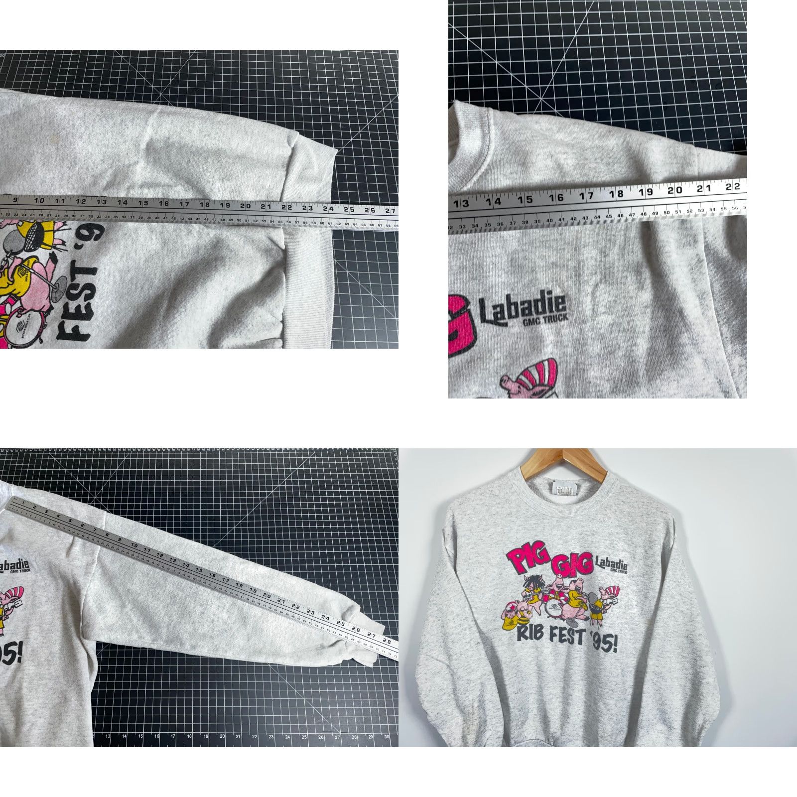 Lee VINTAGE Lee Sweatshirt City Pig Gig 1995 Gray Large Adult Mens 50-50 Rib Fest Limited/Retro 90s Size US L / EU 52-54 / 3 - 8 Thumbnail