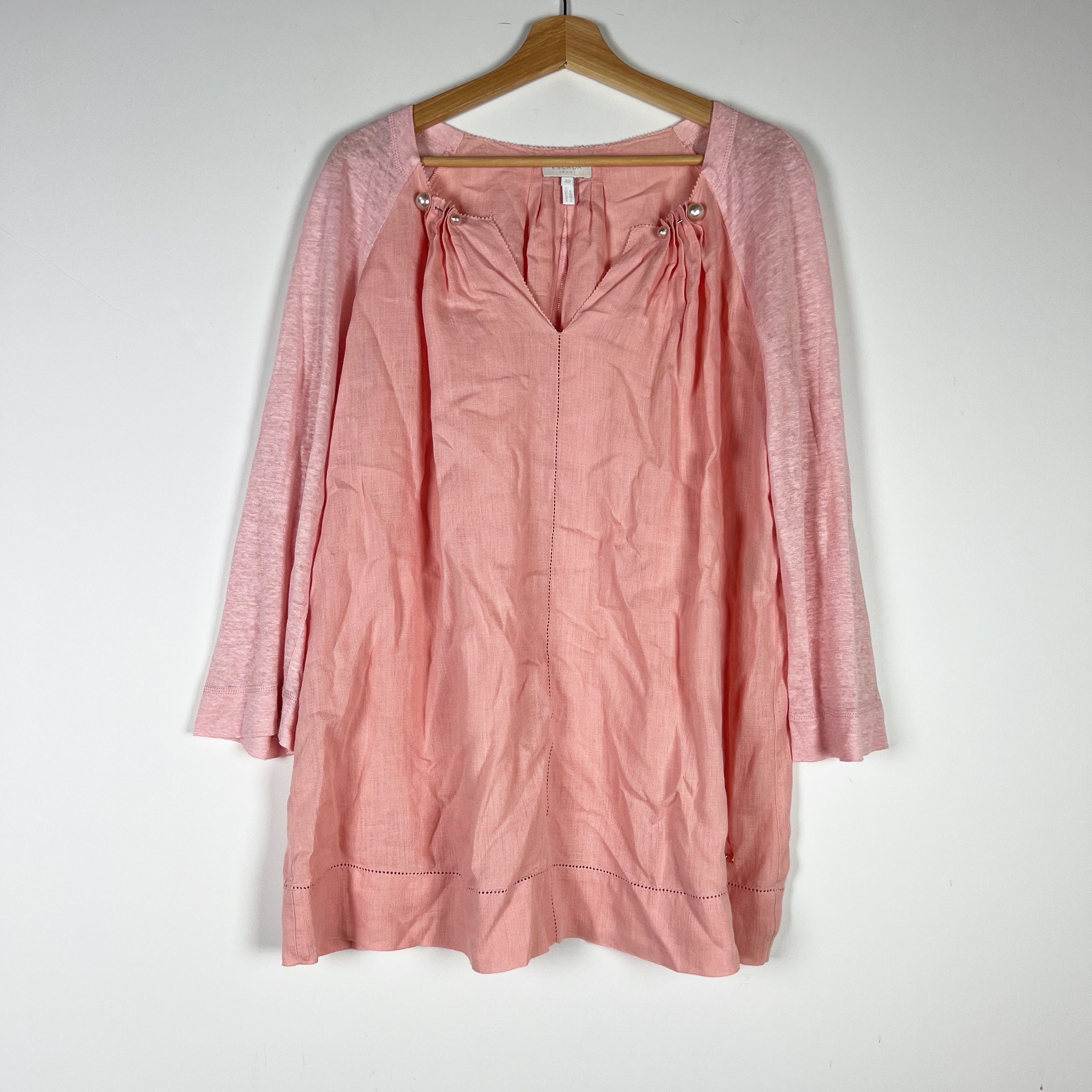Escada Escada Sport Linen Ruched Pleated Pearl Size L / US 10 / IT 46 - 1 Thumbnail