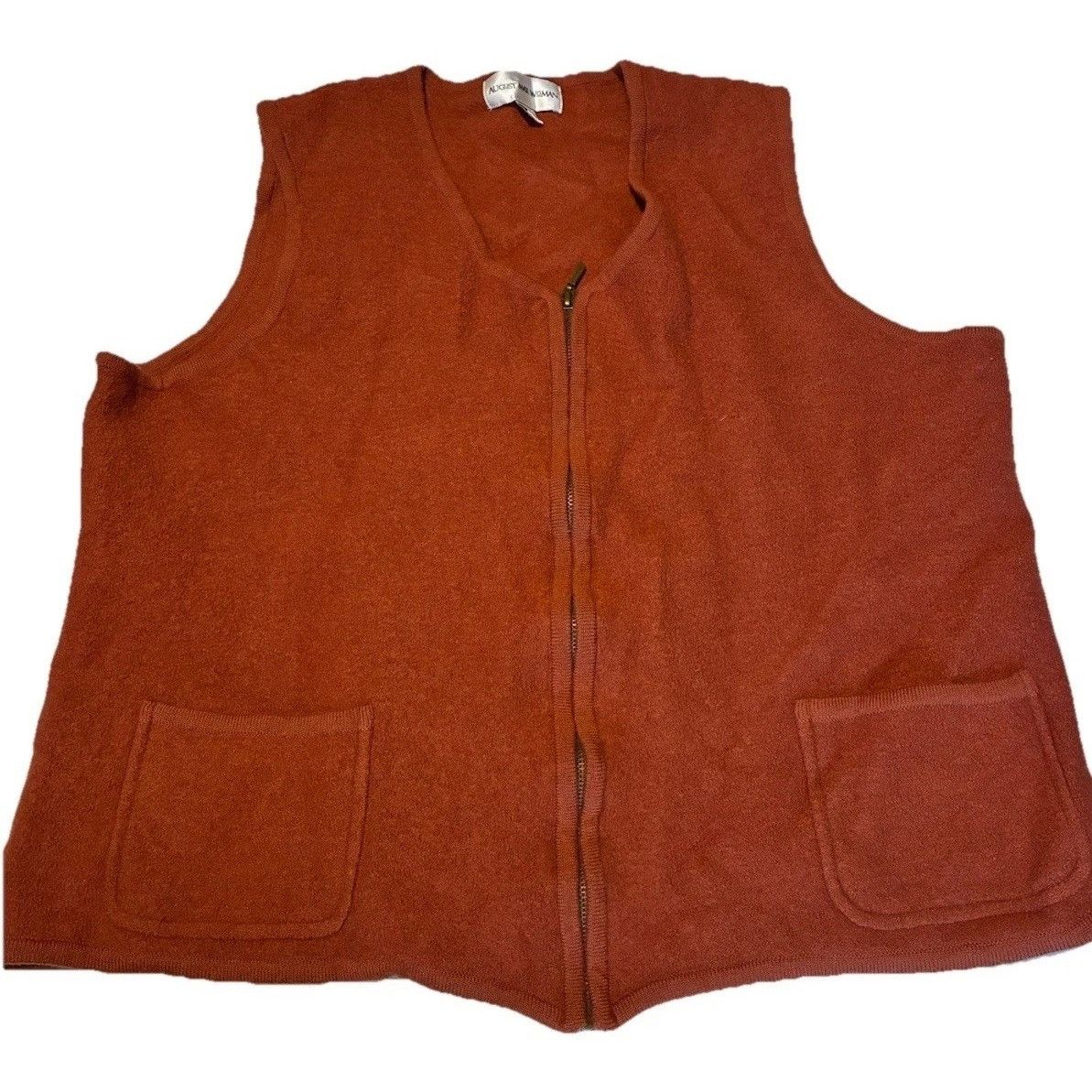Other Vintage August Max Woman Vest 1X Rust Orange Boiled Wool Ble ...