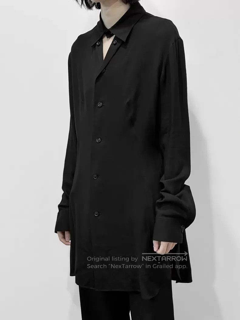 Yohji Yamamoto Yohji Yamamoto Open Neck Drape Long Sleeve Shirt Size US L / EU 52-54 / 3 - 9 Thumbnail