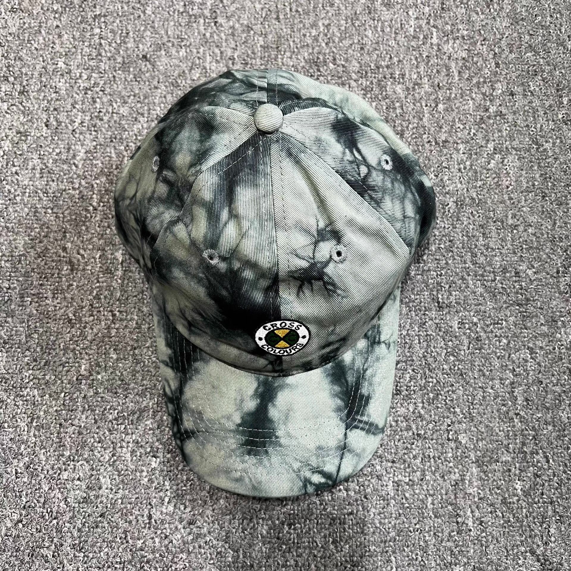 Cross Colours Cross Embroidered Tie-Dye Curved BrimBaseball Cap Visor。 Q7 Size ONE SIZE - 7 Thumbnail