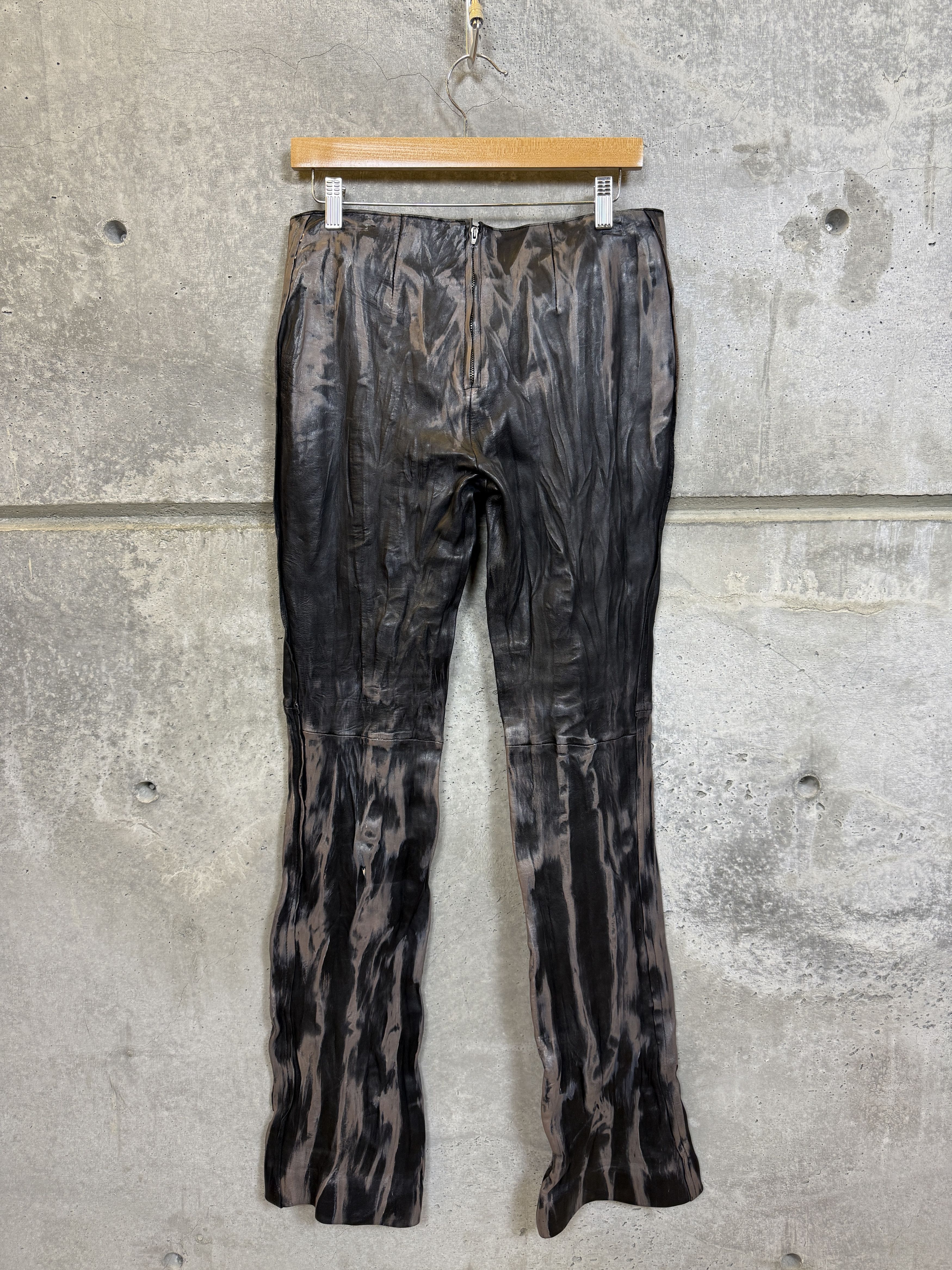Acne Studios $2150 Acne Studios Distressed Crinkled Leather Pants Size 28" / US 6 / IT 42 - 6 Thumbnail