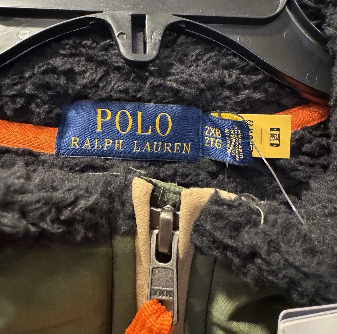 Polo Ralph Lauren Polo Ralph Lauren Curl Sherpa Pile Olive Green Fleece Jacket Size US XXL / EU 58 / 5 - 11 Thumbnail