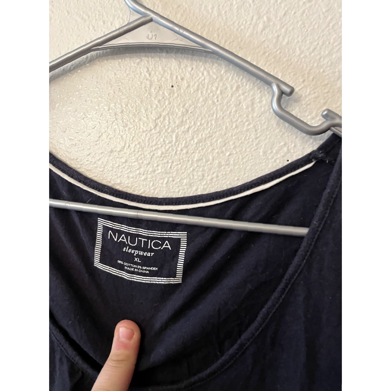 Nautica NAUTICA T-Shirt Women's XL Navy Short Sleeve Scoop Neck 100% Cotton Pullover Size XL / US 12-14 / IT 48-50 - 2 Thumbnail