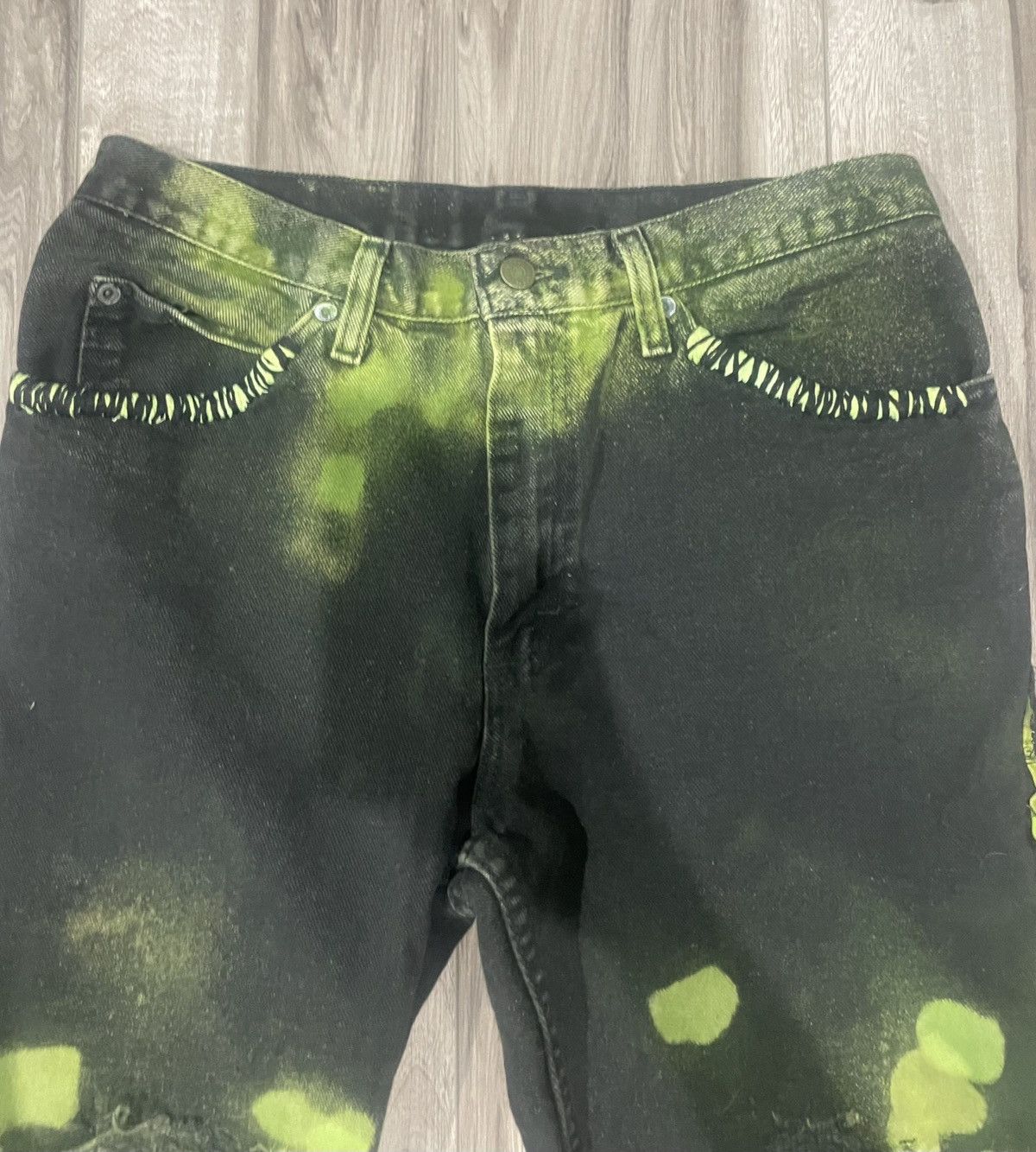 Handmade Green and Black Hand Made Denim Size US 32 / EU 48 - 5 Thumbnail
