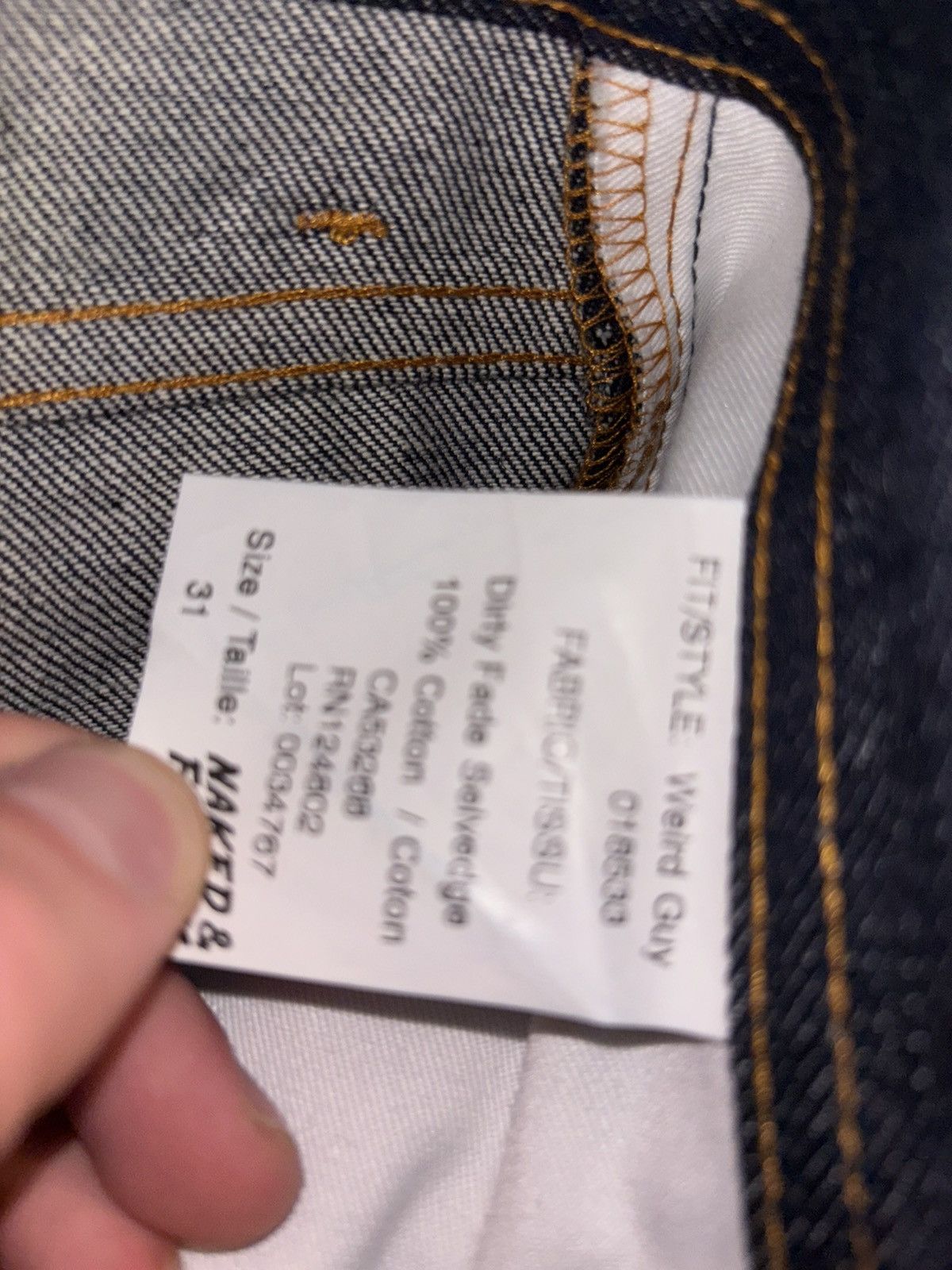 Naked & Famous Dirty Fade Selvedge - Weird Guy Fit Size US 31 - 3 Thumbnail