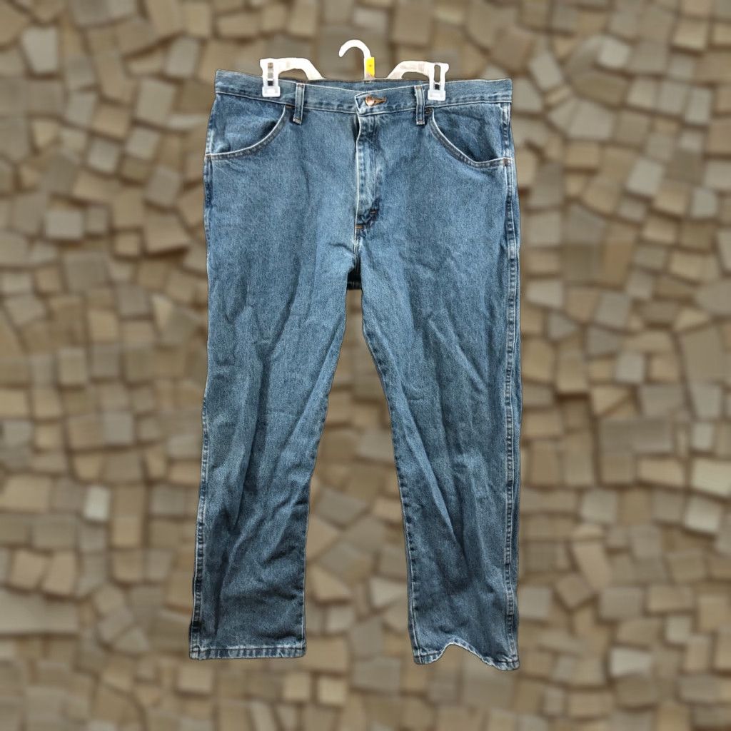 Denime Rustler Jeans 38x29 Men Mid Rise Straight Blue Denim 5-Pocket Regular 38 in Dark Wash Blue Jeans Mens Size US 38 / EU 54 - 1 Thumbnail