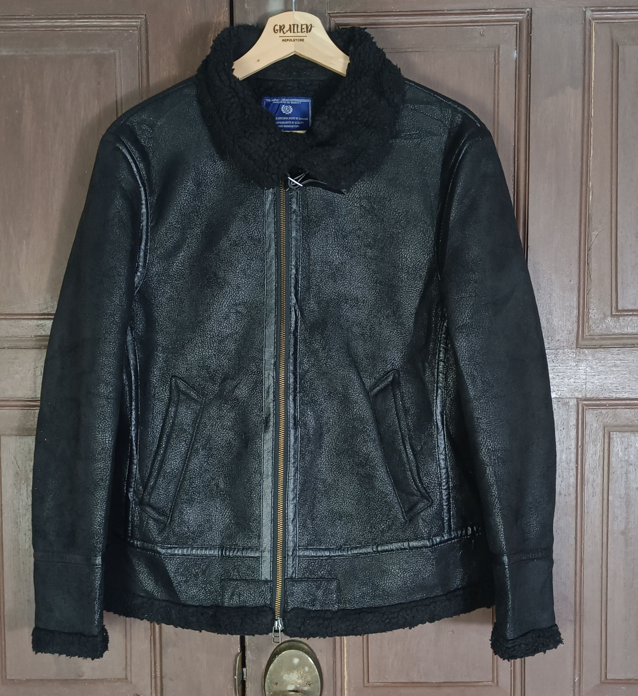 Japanese Brand Purple & Yellow Leather Faux Fur Men Jacket Size US M / EU 48-50 / 2 - 3 Thumbnail