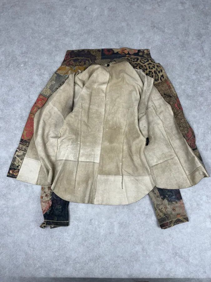 Roberto Cavalli 2000s Roberto Cavalli Suede Multicolor Patchwork Leopard Shirt Size US S / EU 44-46 / 1 - 8 Thumbnail