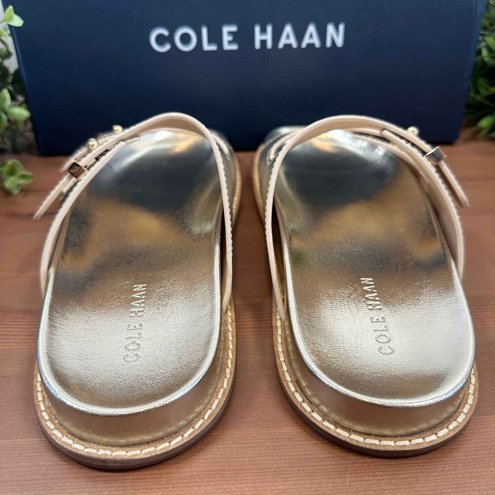 Cole Haan Cole Haan Women's Marisol Footbed Sandals Soft Gold Leather Size US 7 / IT 37 - 6 Thumbnail