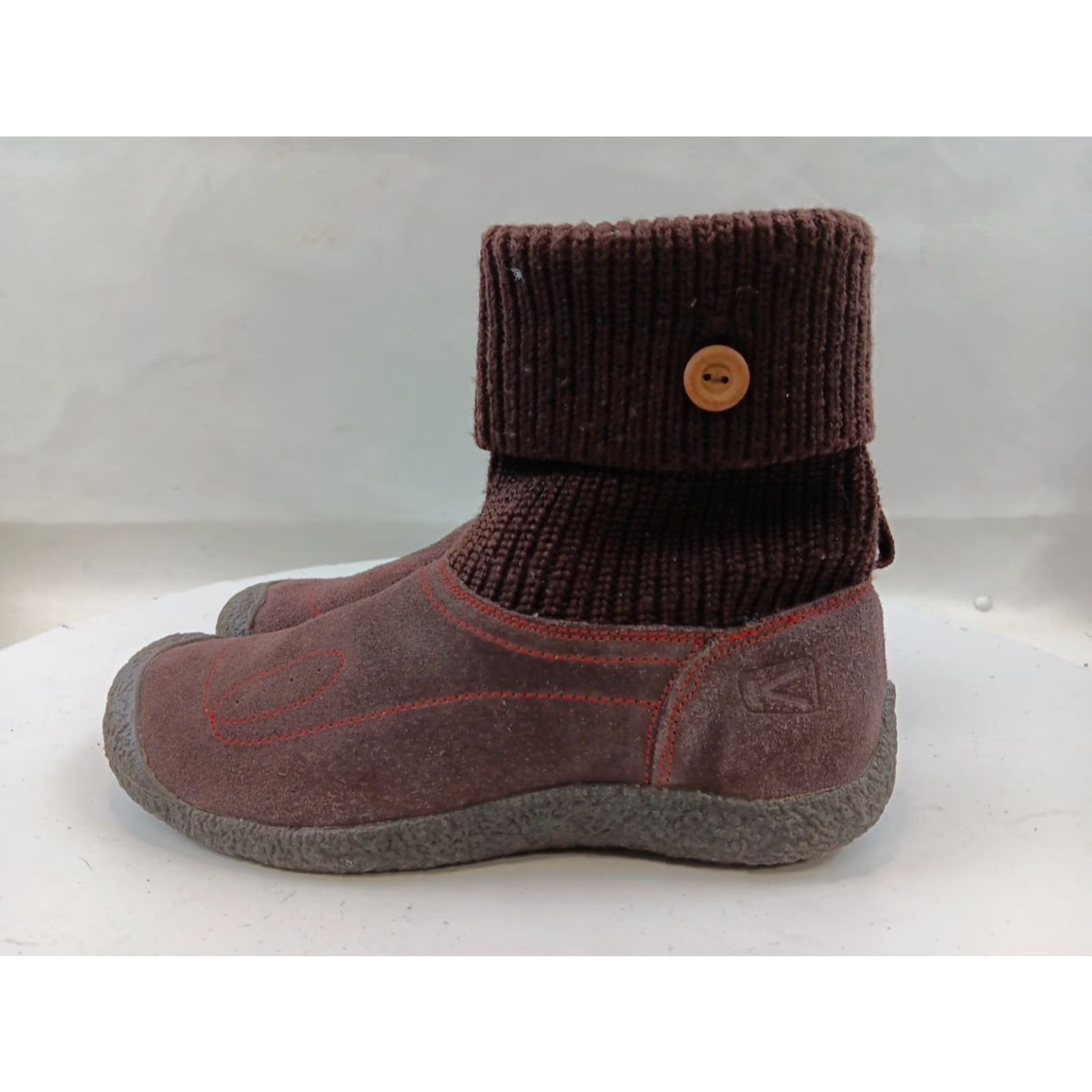 KEEN KEEN Shay Sweater Ankle Booties Slippers Women's Size 7.5 Brown Knit Foldover Bootie Sh Size M / US 6-8 / IT 42-44 - 5 Thumbnail