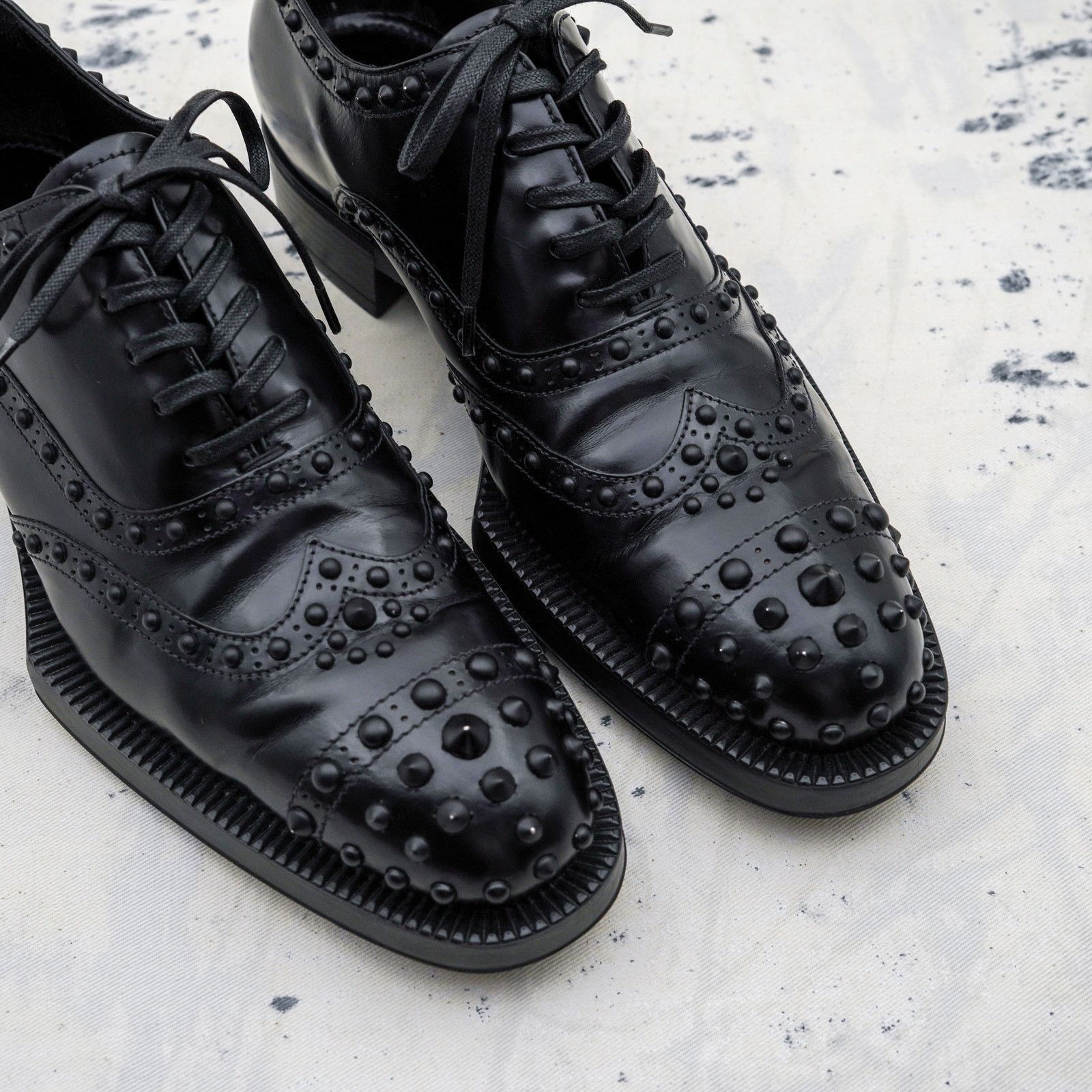 Prada Prada milano spiked brogue bold leather dress women's shoes Size US 6.5 / IT 36.5 - 8 Thumbnail