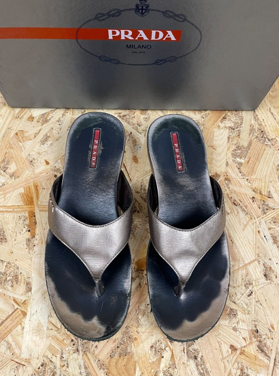 Prada sandals size 39 silver