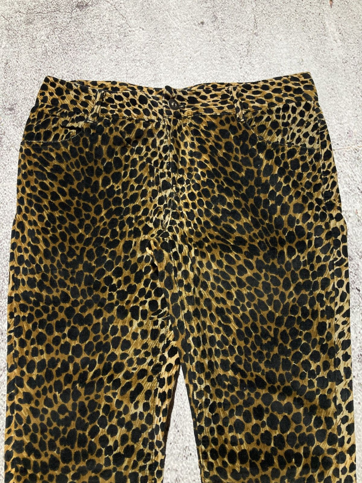 Japanese Brand 2000s Loaf Leopard Motif Waxed Slim Fit Pants Lgb Style Size US 28 / EU 44 - 3 Thumbnail