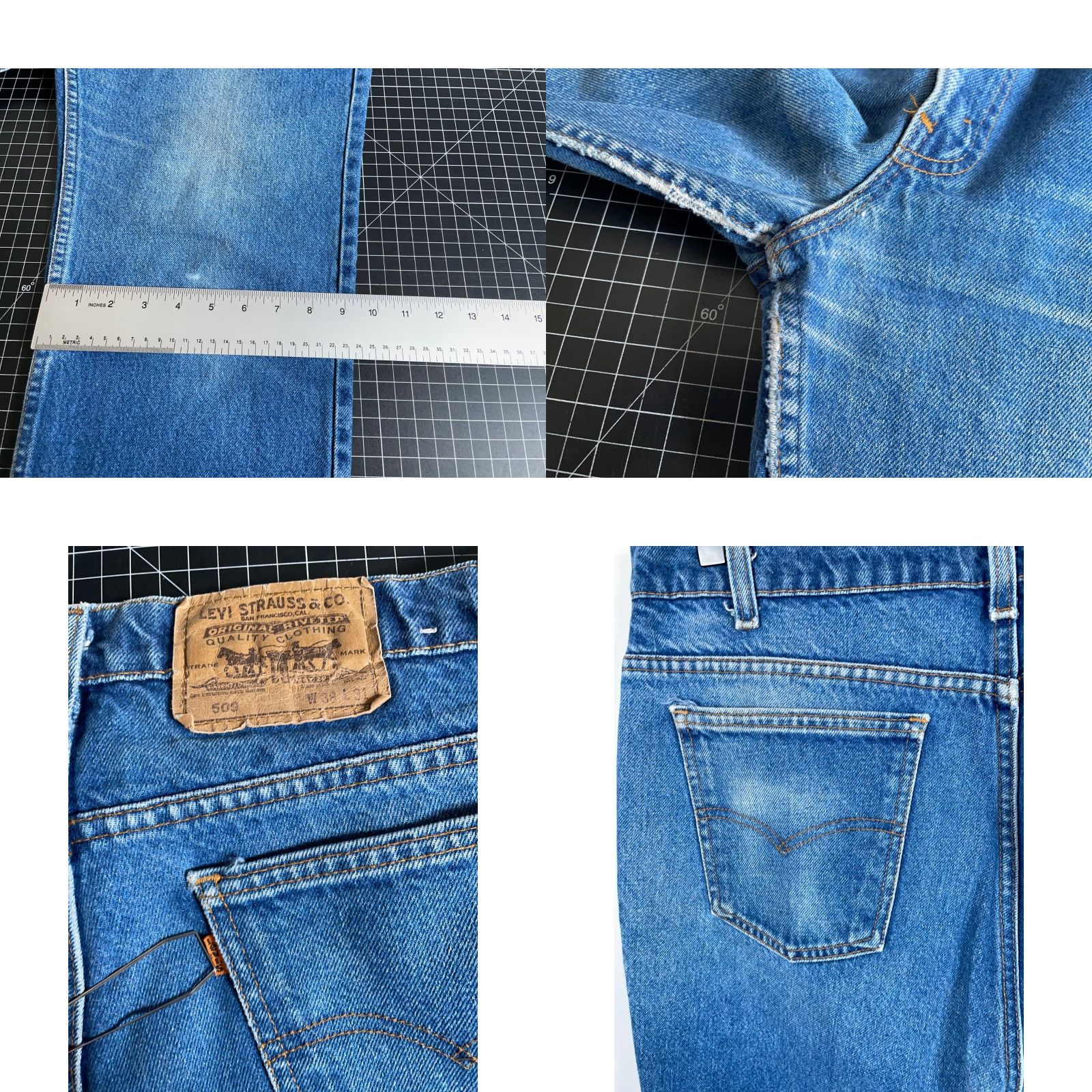 Levi's VINTAGE Levi's 509 Jeans Mens 36 x 30 Denim 1990 USA Made Orange Tab Blue Cotton 100% 5-Pocket Straight Pro- soa? Size US 36 / EU 52 - 9 Thumbnail