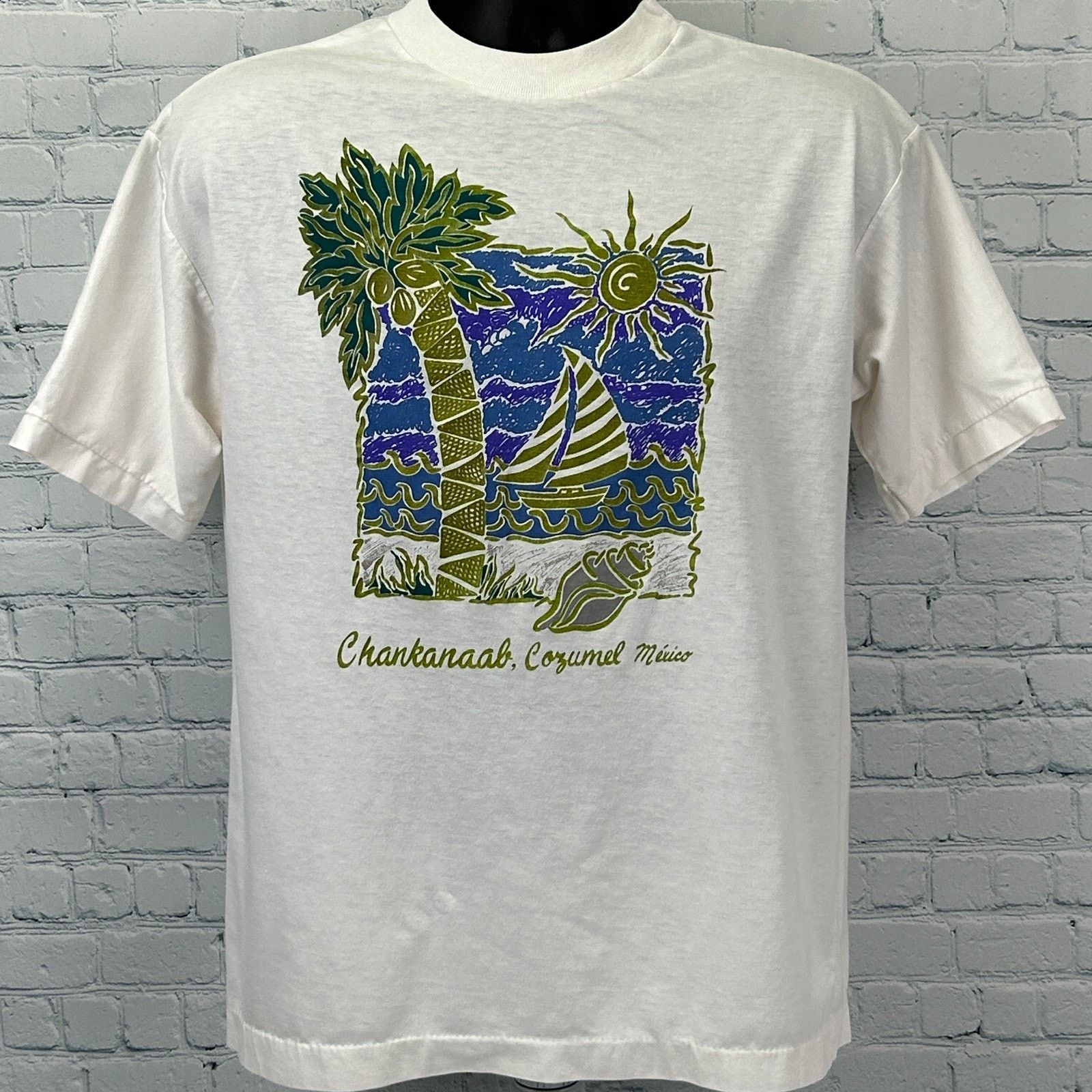 Vintage Vintage 80s Chankanaab Cozumel Mexico T Shirt Travel Medium Size US M / EU 48-50 / 2 - 2 Thumbnail