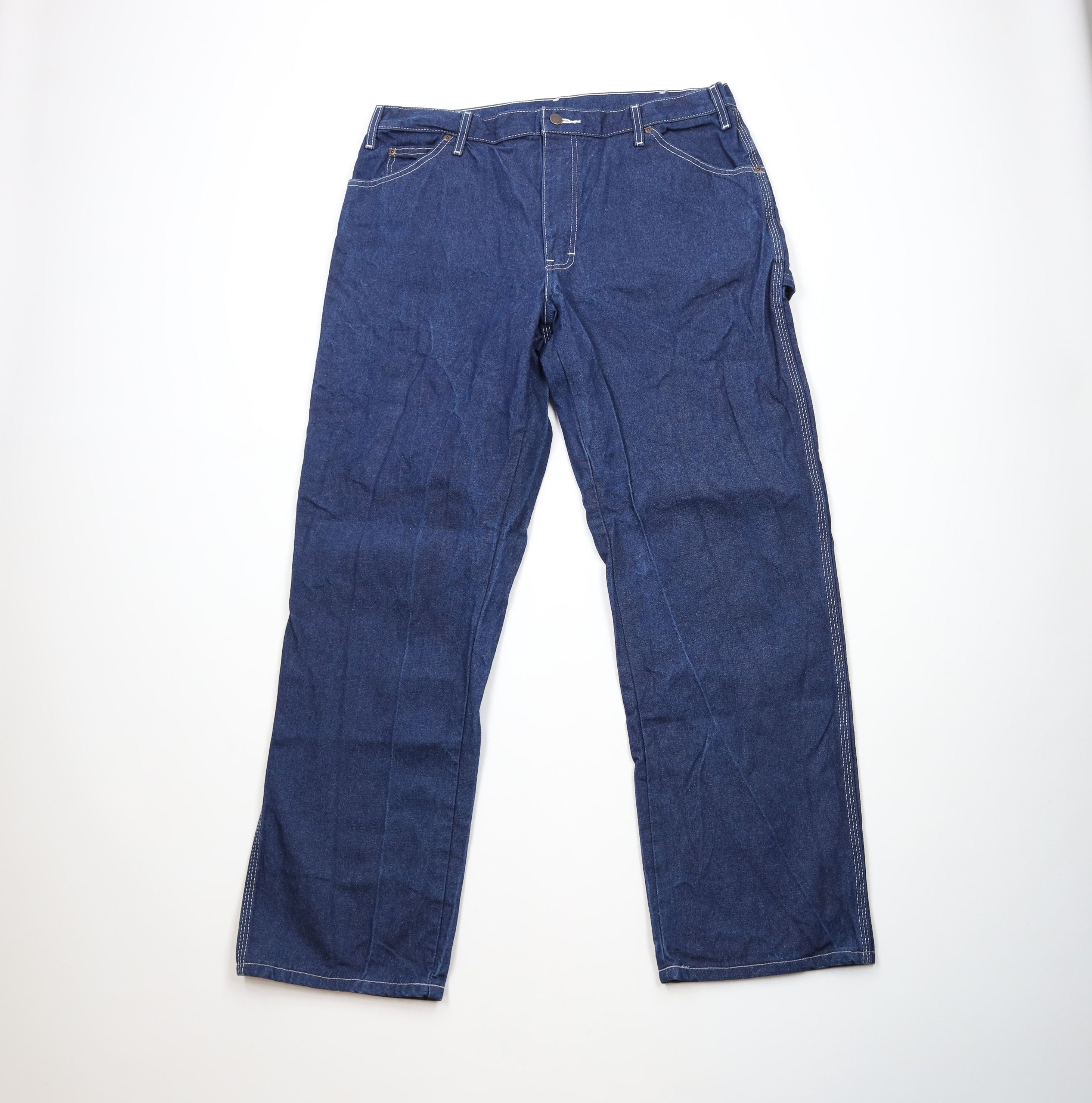 Dickies × Vintage Vintage Y2K Dickies Spell Out Wide Leg Dungaree Denim Jeans Size US 38 / EU 54 - 1 Thumbnail