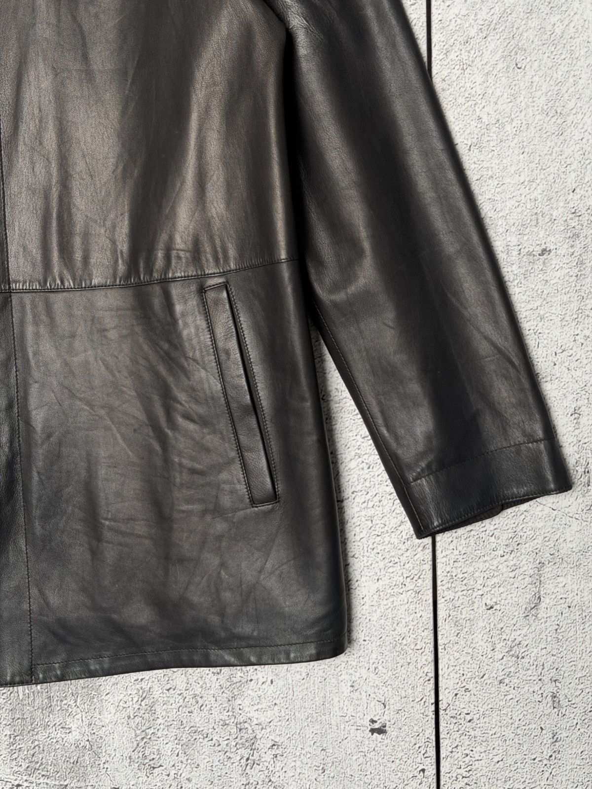 Ermenegildo Zegna Ermenegildo Zegna Mens Reversible Leather Zip-Up Coat Jacket Size US L / EU 52-54 / 3 - 5 Thumbnail