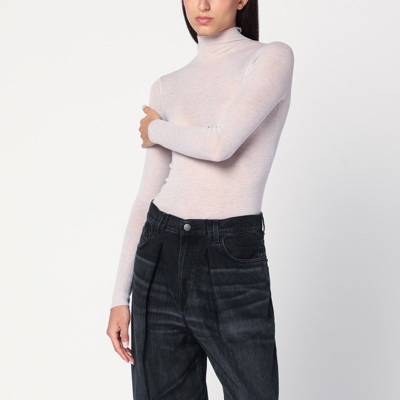 6397 6397 Ivory Semi-Sheer Turtleneck Size XS / US 0-2 / IT 36-38 - 1 Thumbnail