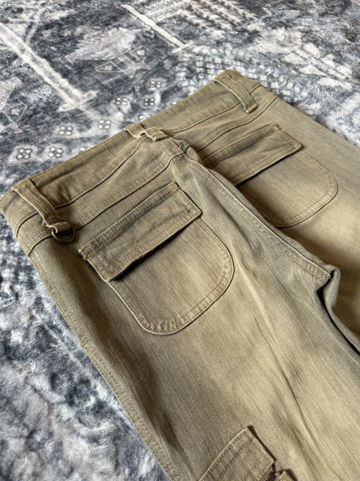Japanese Brand Daily Topics Smokey Mud Gray Wash Flared Cargo Denim Pants Size US 28 / EU 44 - 14 Thumbnail