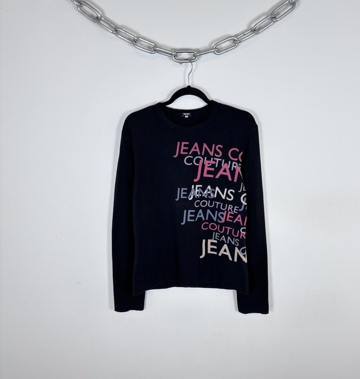 Versace Jeans Couture Versace Jeans Couture Vintage Monogram Black Long Sleeve Tee Size US M / EU 48-50 / 2 - 1 Thumbnail