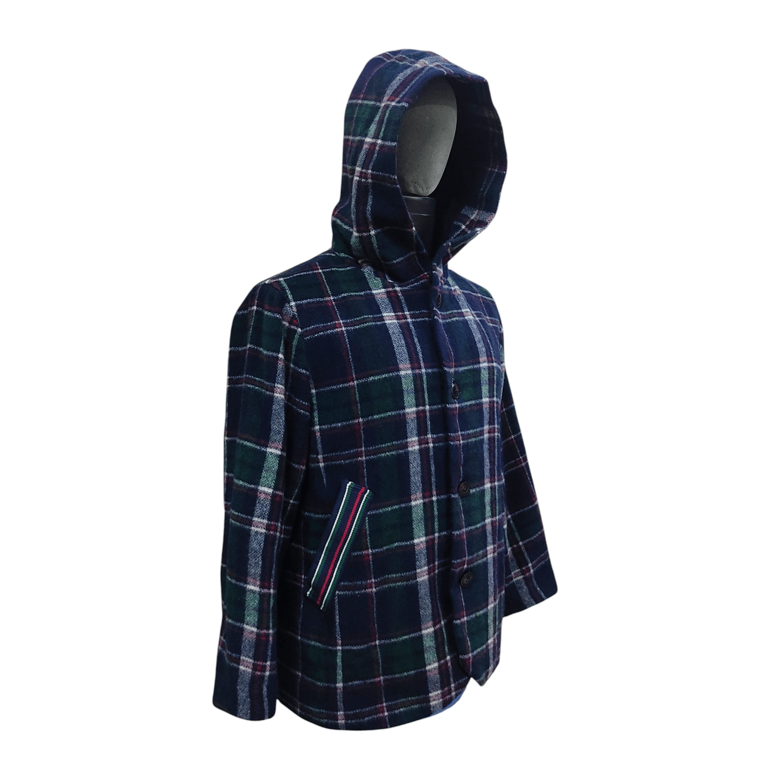 Frapbois Frapbois Plaid Hood Button Up Wool Jacket Size US M / EU 48-50 / 2 - 2 Thumbnail