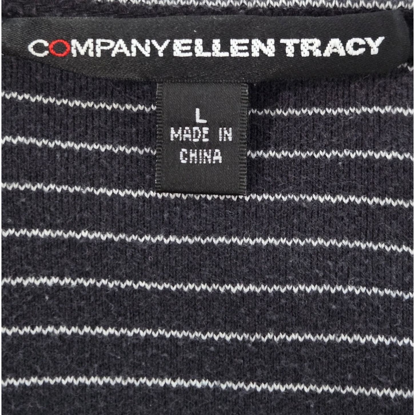 Other Company Ellen Tracy Black White Striped Top Large Size L / US 10 / IT 46 - 4 Thumbnail