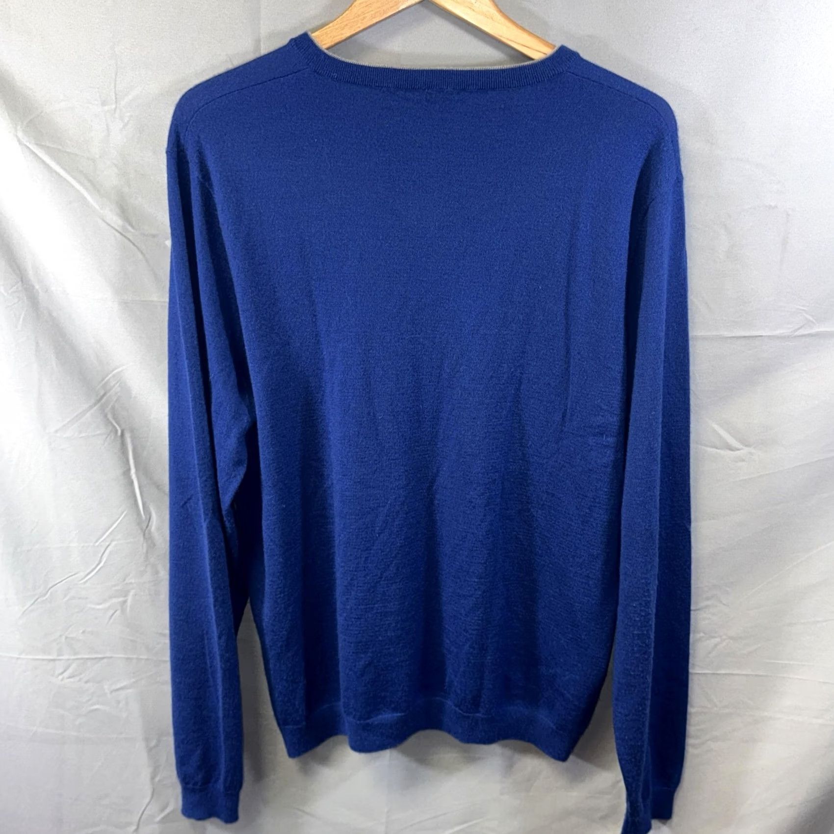 Footjoy FootJoy Sweater Mens L Blue 100% Cashmere V Neck Pullover Soft Gray Trim Size US L / EU 52-54 / 3 - 2 Thumbnail