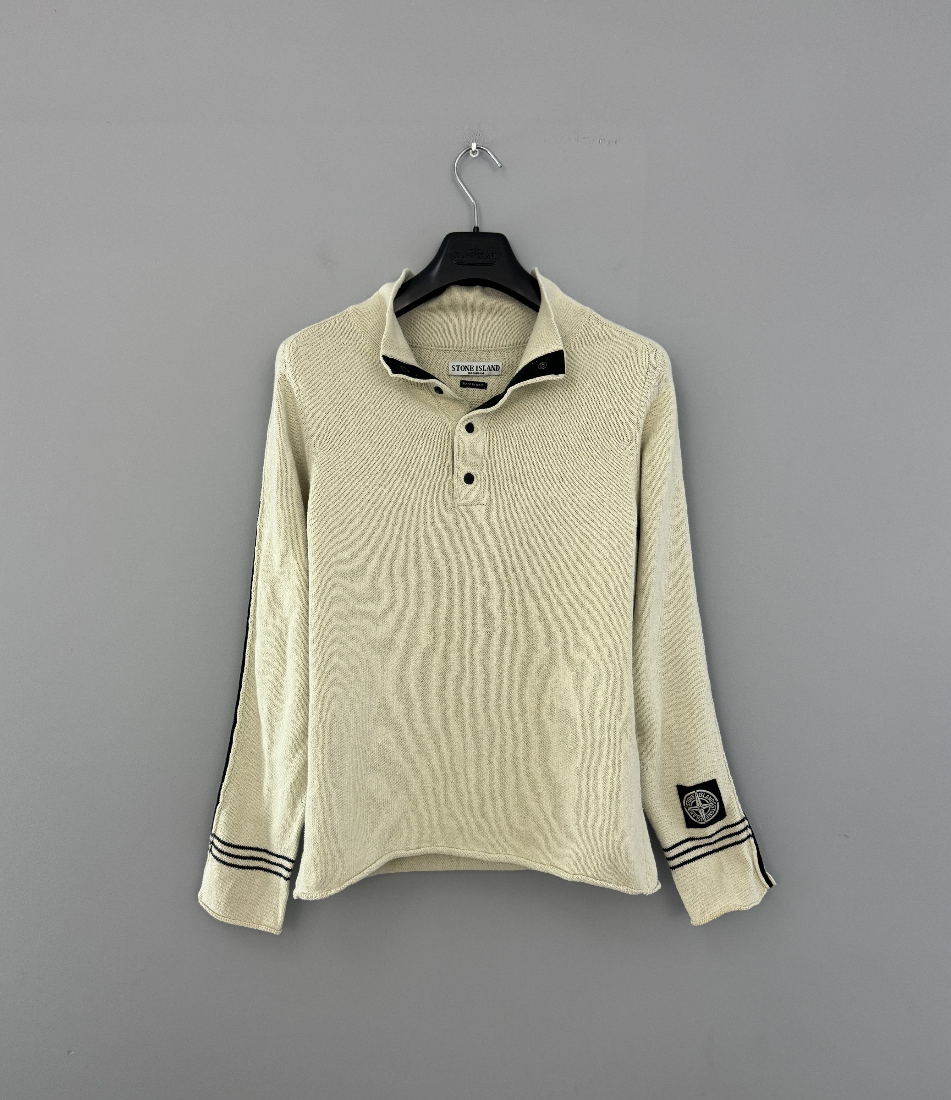 Stone Island 90s Stone Island Knit Pullover Cream Sweater 1/3 Zip Size M Size US M / EU 48-50 / 2 - 1 Thumbnail