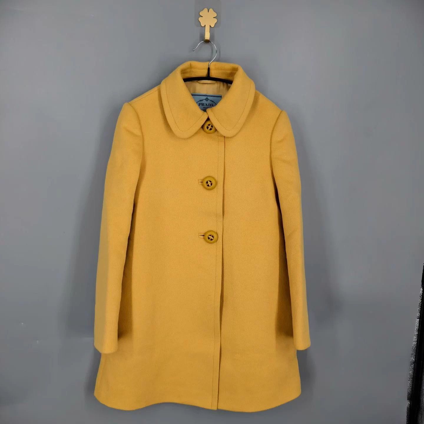 Prada PRADA Yellow Wool Coat Size 38 99% Condition Size S / US 4 / IT 40 - 1 Thumbnail