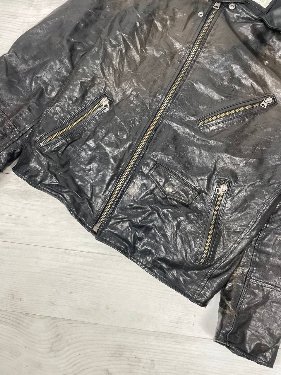 Levi's Levis Leather Biker Moto Jacket Size US L / EU 52-54 / 3 - 3 Thumbnail