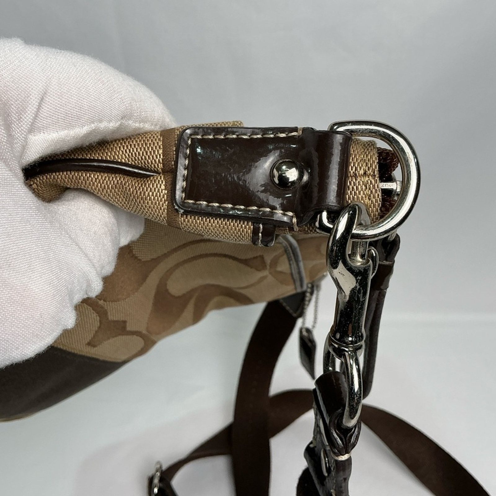 Coach Coach Signature Swingpack Crossbody Bag Brown Khaki Canvas Size ONE SIZE - 12 Thumbnail