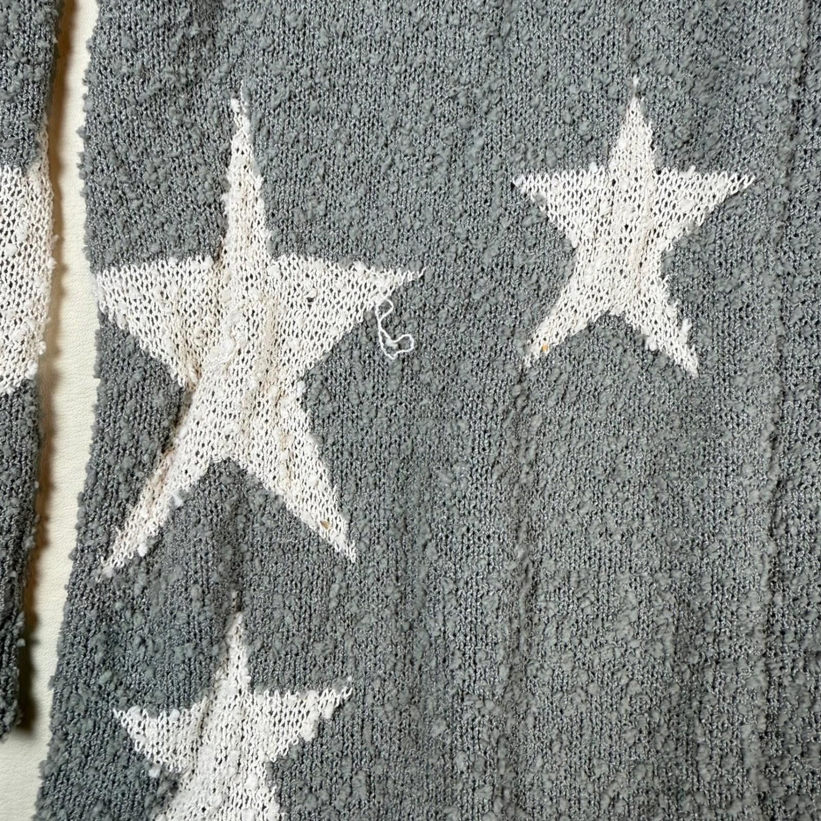 Other Altar'd State Women Grey Star Popcorn Knit Cardigan XS Size XS / US 0-2 / IT 36-38 - 9 Thumbnail