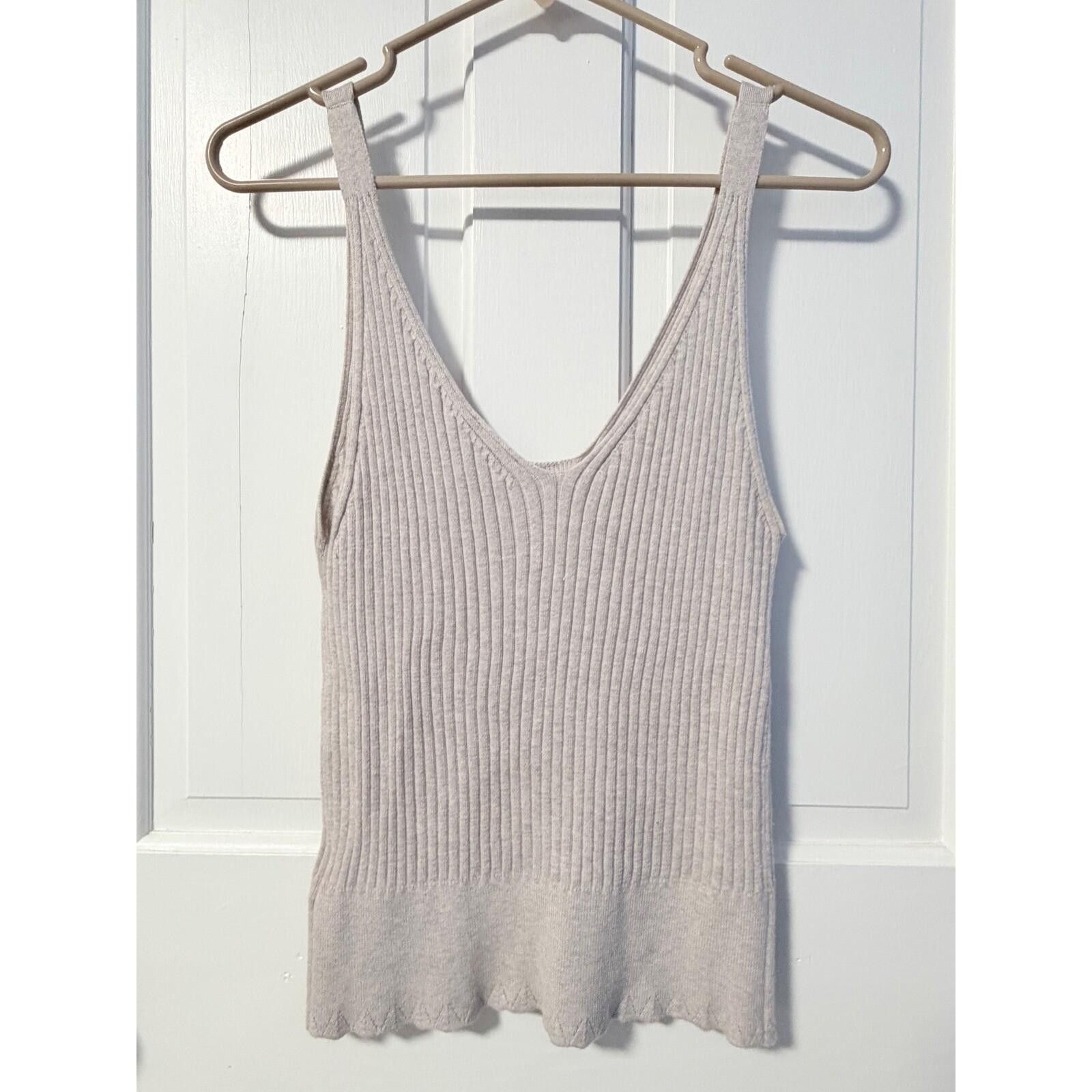 Express Express Ribbed Knit Tank Top Womens S Gray Button Front Size S / US 4 / IT 40 - 4 Thumbnail