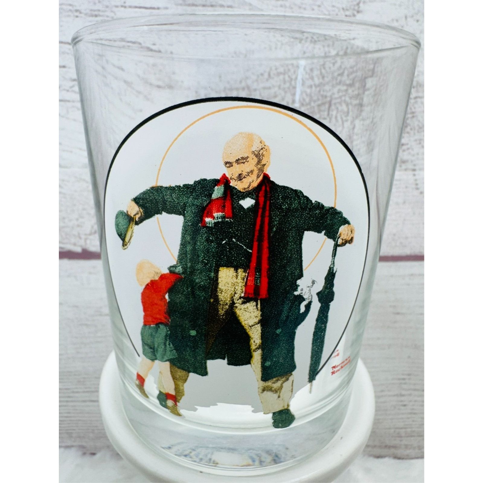 Other Norman Rockwell Saturday Evening Post "THE GIFT" Glass Tumbl Size ONE SIZE - 1 Thumbnail
